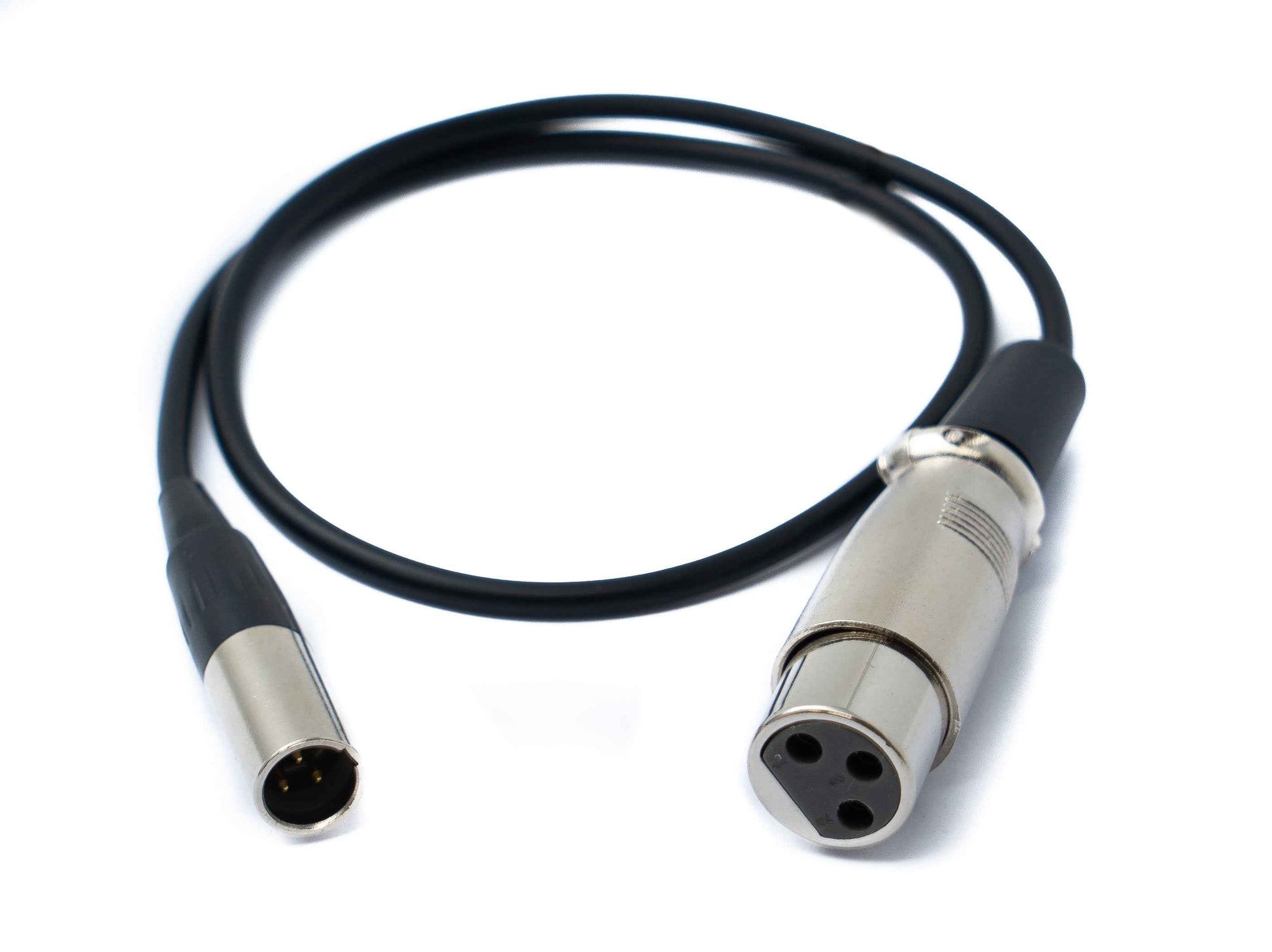 SYSTEM-S Audio Kabel 50 cm Mini XLR 3 polig Stecker zu XLR 3 polig Buchse Schwarz