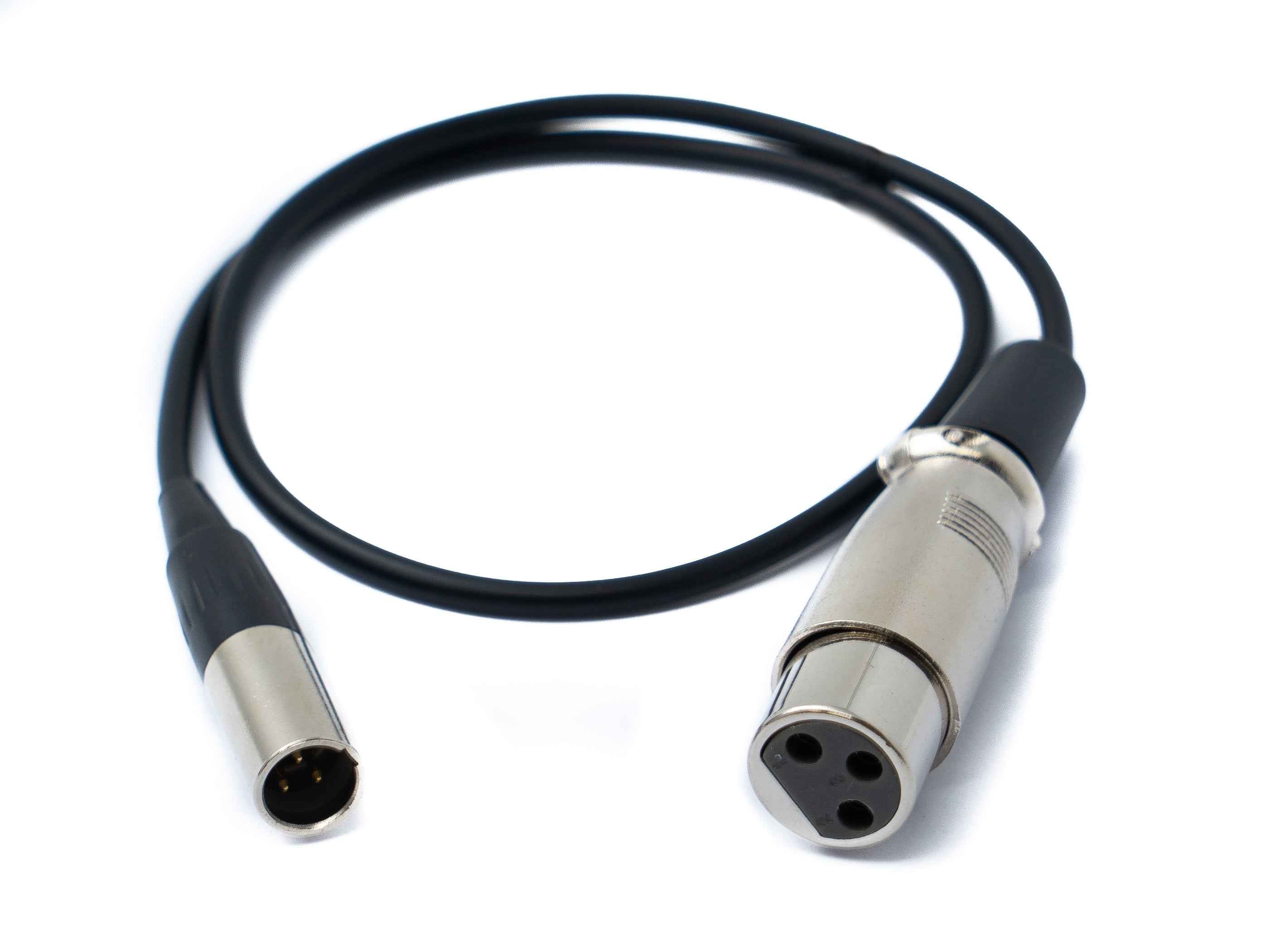 SYSTEM-S Audio Kabel 50 cm Mini XLR 3 polig Stecker zu XLR 3 polig Buchse Schwarz