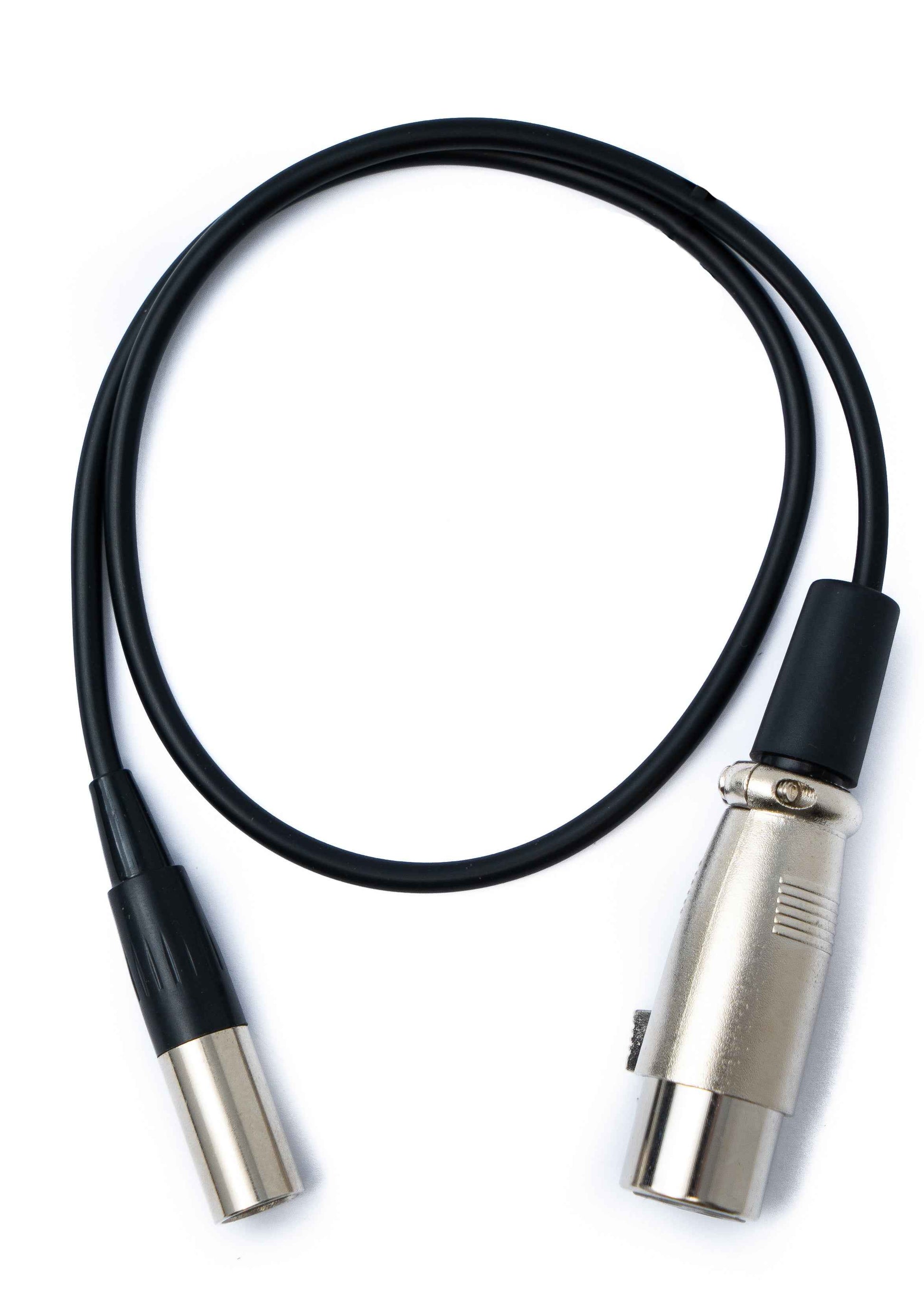 SYSTEM-S Audio Kabel 50 cm Mini XLR 3 polig Stecker zu XLR 3 polig Buchse Schwarz