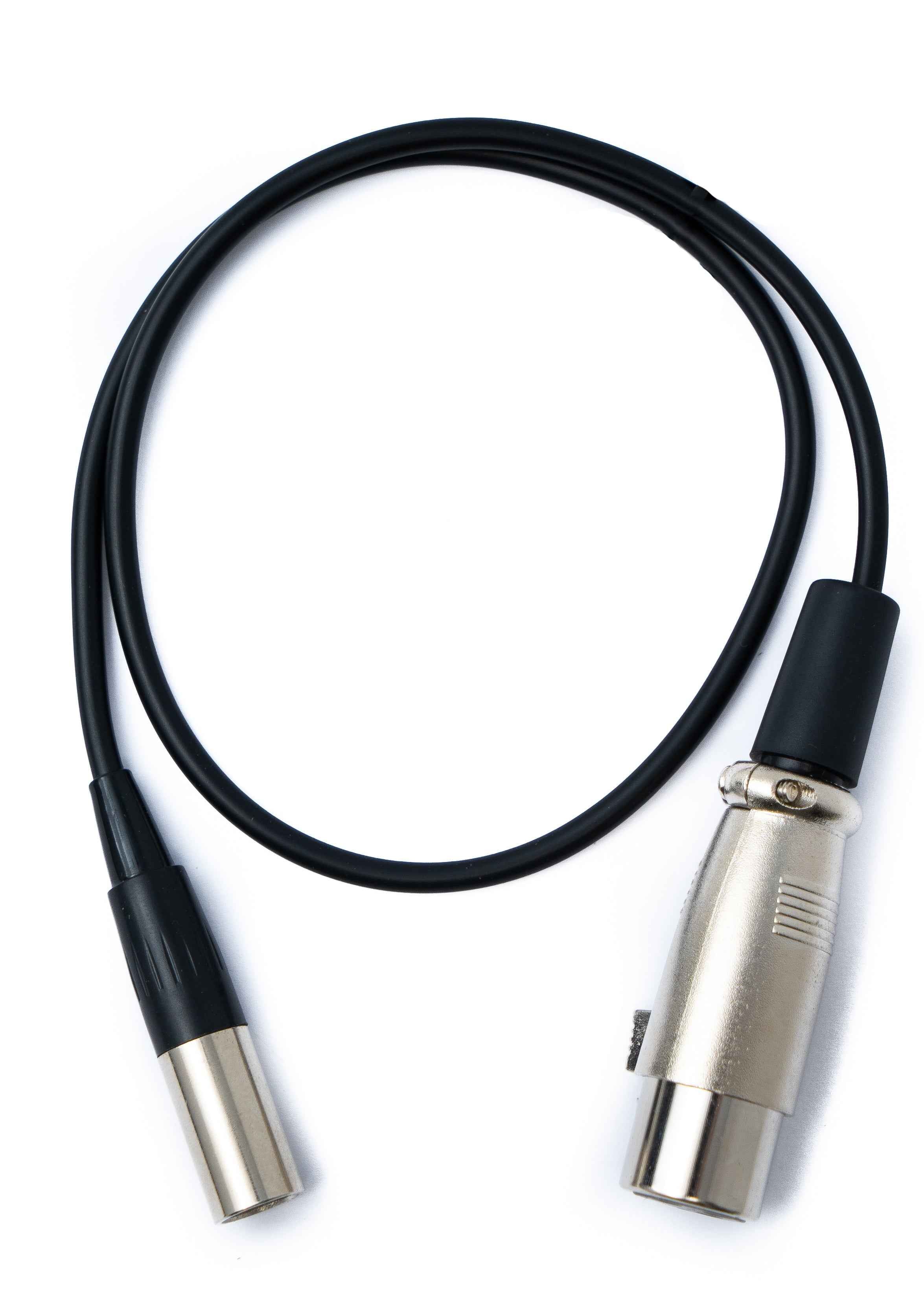 SYSTEM-S Audio Kabel 50 cm Mini XLR 3 polig Stecker zu XLR 3 polig Buchse Schwarz