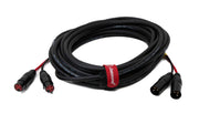 SYSTEM-S Audio Kabel 10 m XLR 3 polig 2x Stecker zu 2x Buchse AUX in Schwarz