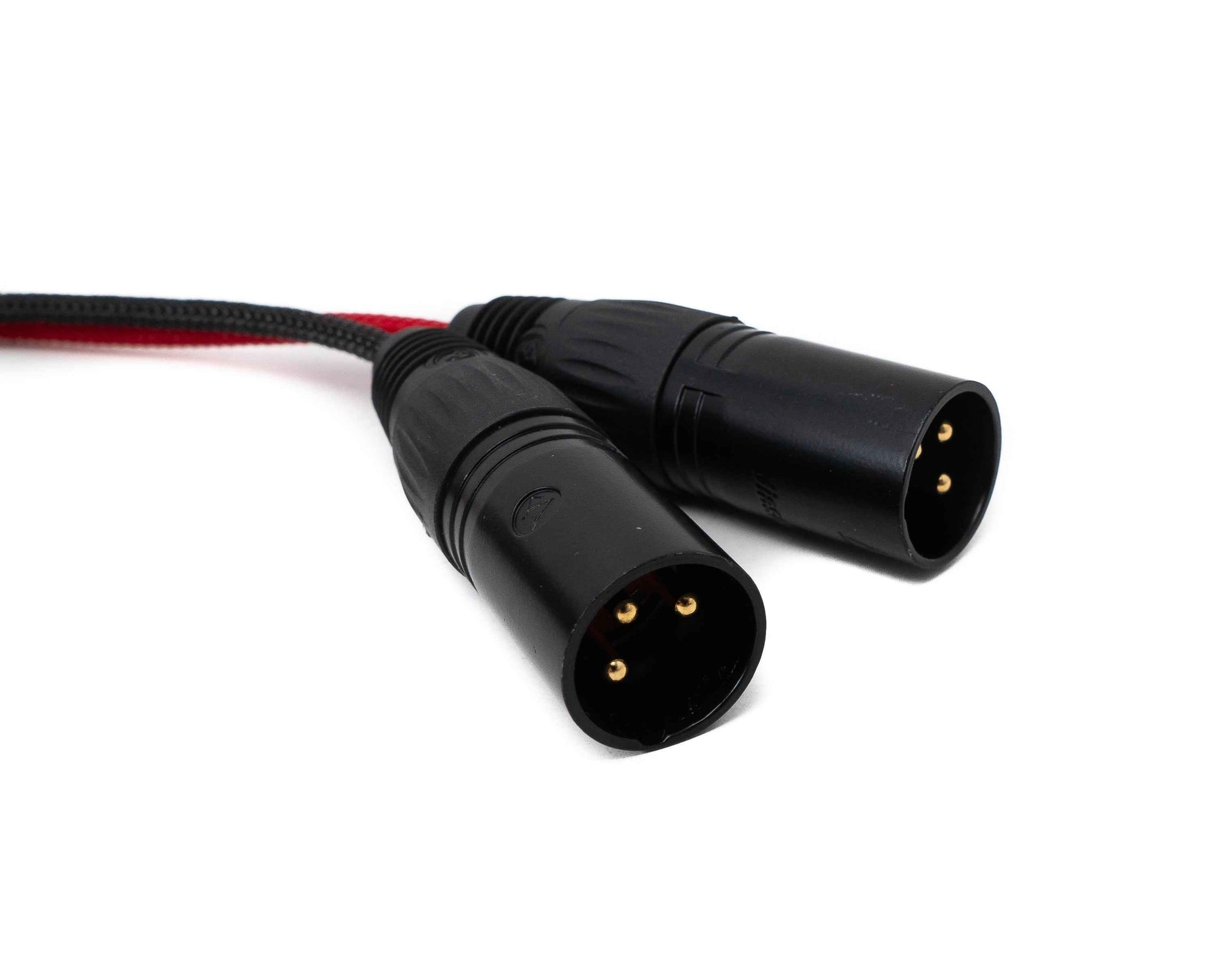 SYSTEM-S Audio Kabel 10 m XLR 3 polig 2x Stecker zu 2x Buchse AUX in Schwarz