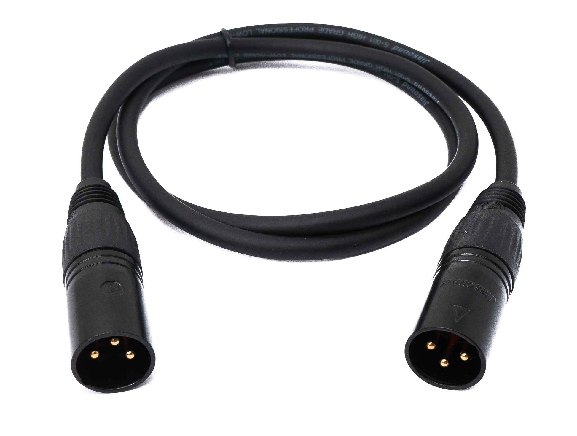 SYSTEM-S Audio Kabel 100 cm XLR 3 polig Stecker zu Stecker in Schwarz