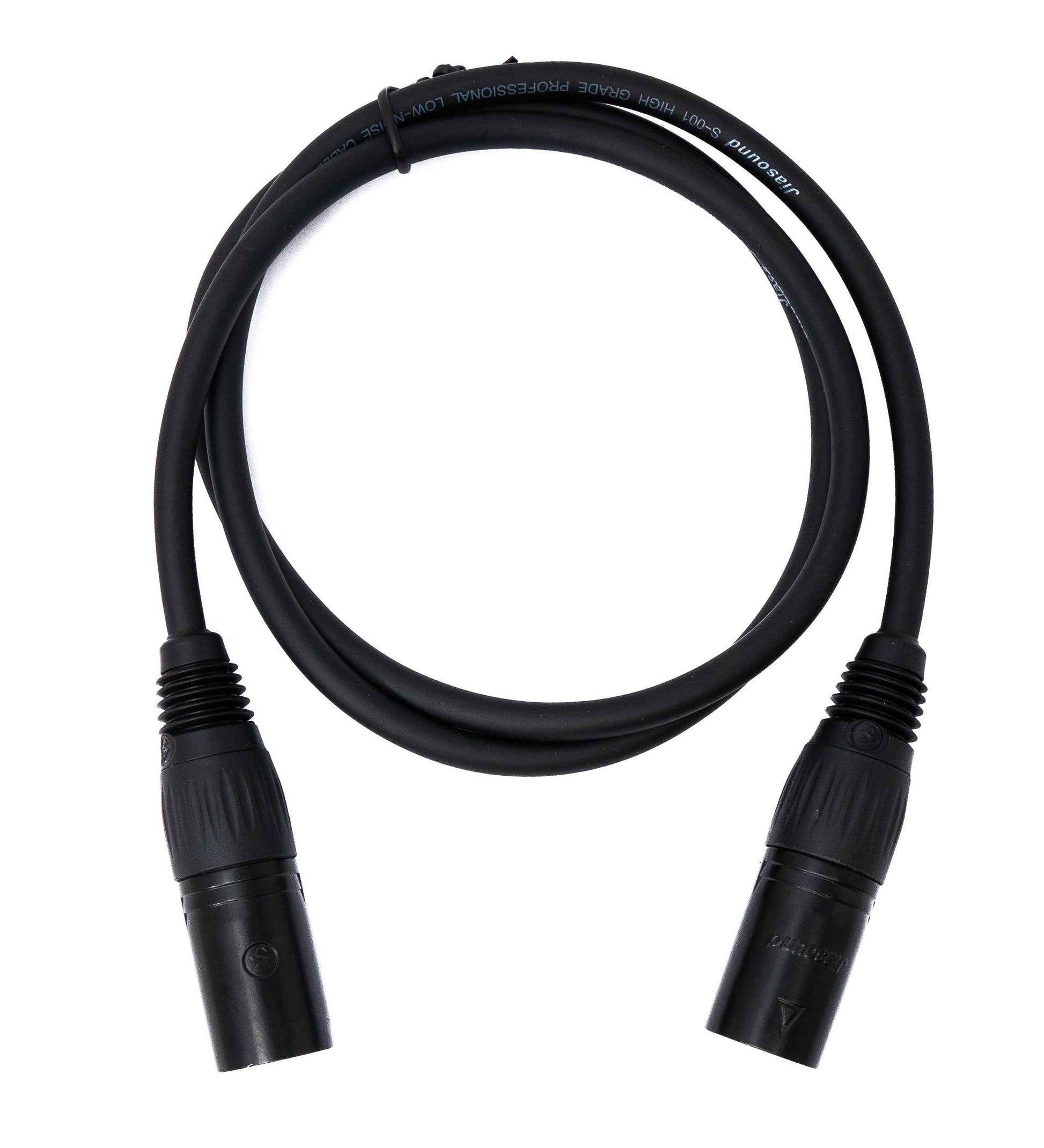 SYSTEM-S Audio Kabel 100 cm XLR 3 polig Stecker zu Stecker in Schwarz