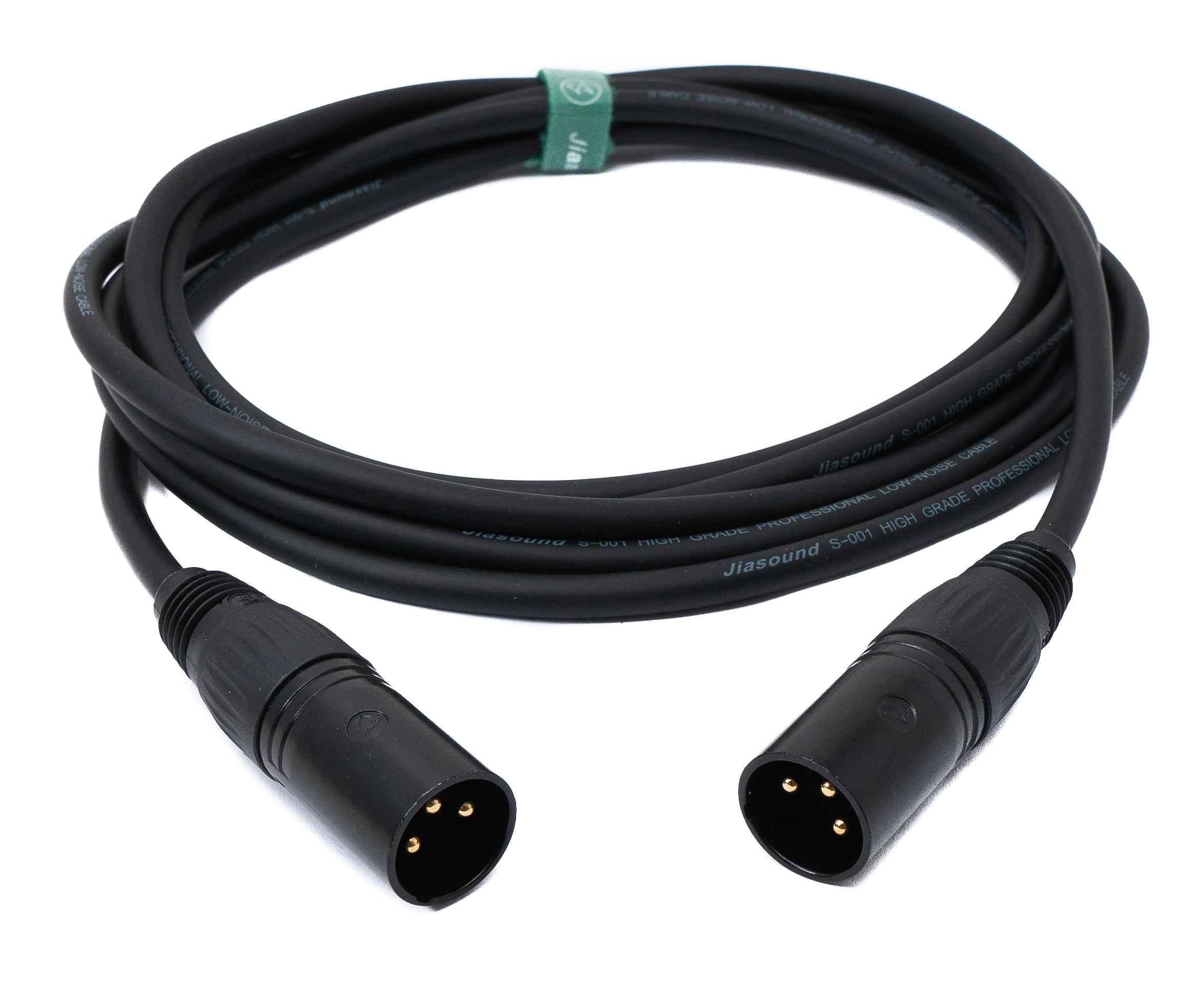 SYSTEM-S Audio Kabel 3 m XLR 3 polig Stecker zu Stecker in Schwarz