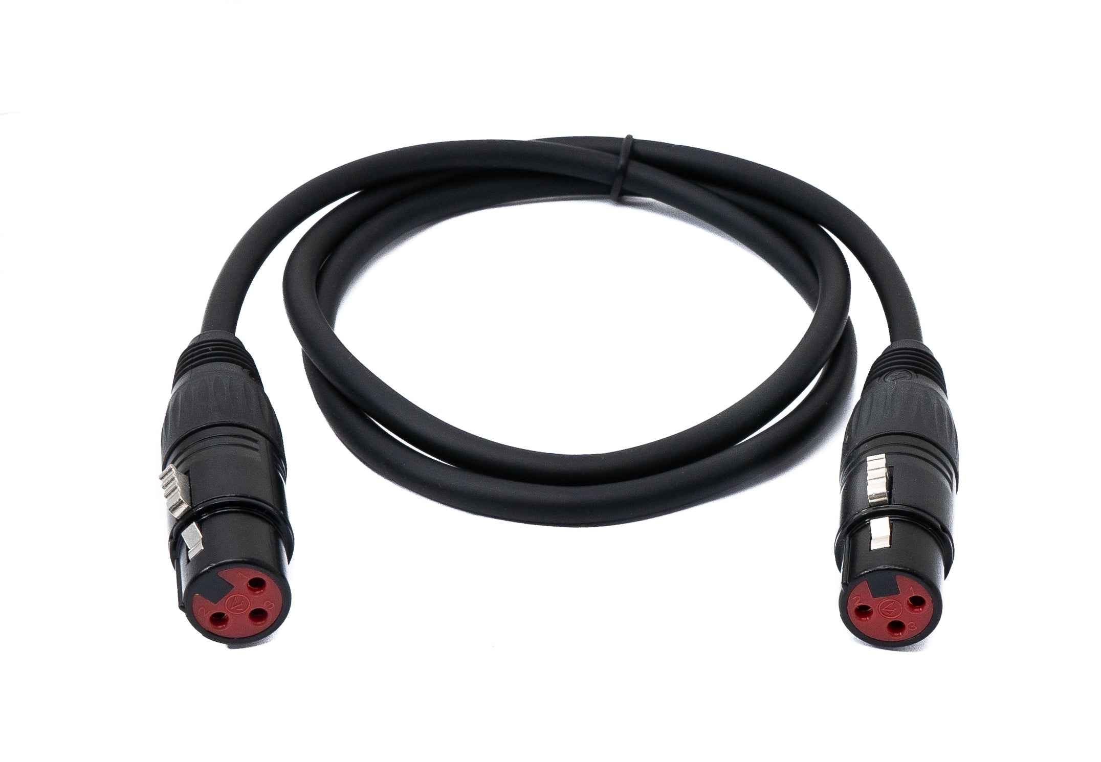 SYSTEM-S Audio Kabel 100 cm XLR 3 polig Buchse zu Buchse in Schwarz
