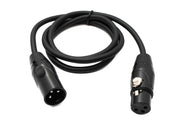 SYSTEM-S Audio Kabel 100 cm XLR 3 Pin Stecker zu Buchse in Schwarz