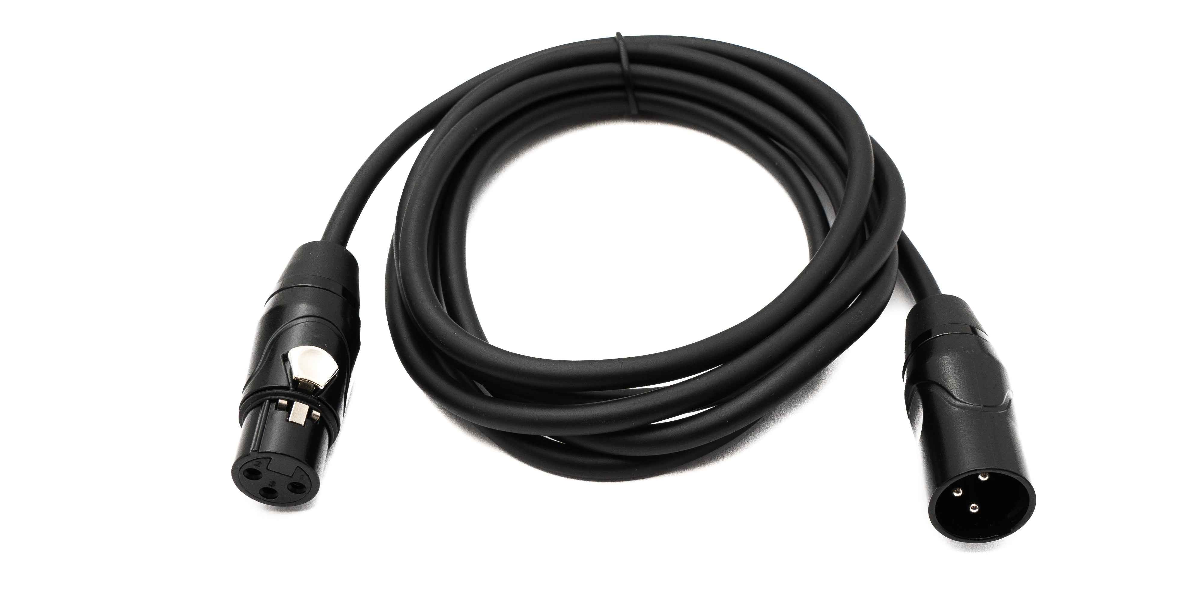 SYSTEM-S Audio Kabel 2 m XLR 3 Pin Stecker zu Buchse in Schwarz