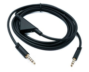 SYSTEM-S Audio Klinke Kabel 2 m 3,5 mm TRRS Stecker zu TRS Stecker Lautstärkeregler AUX Schwarz