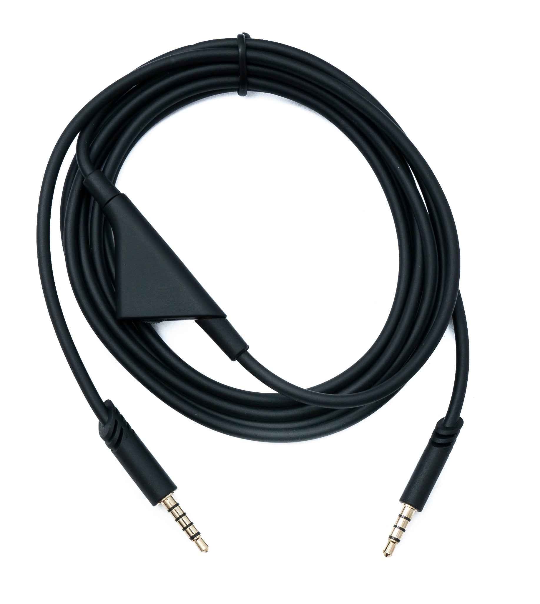 SYSTEM-S Audio Klinke Kabel 2 m 3,5 mm TRRS Stecker zu TRS Stecker Lautstärkeregler AUX Schwarz