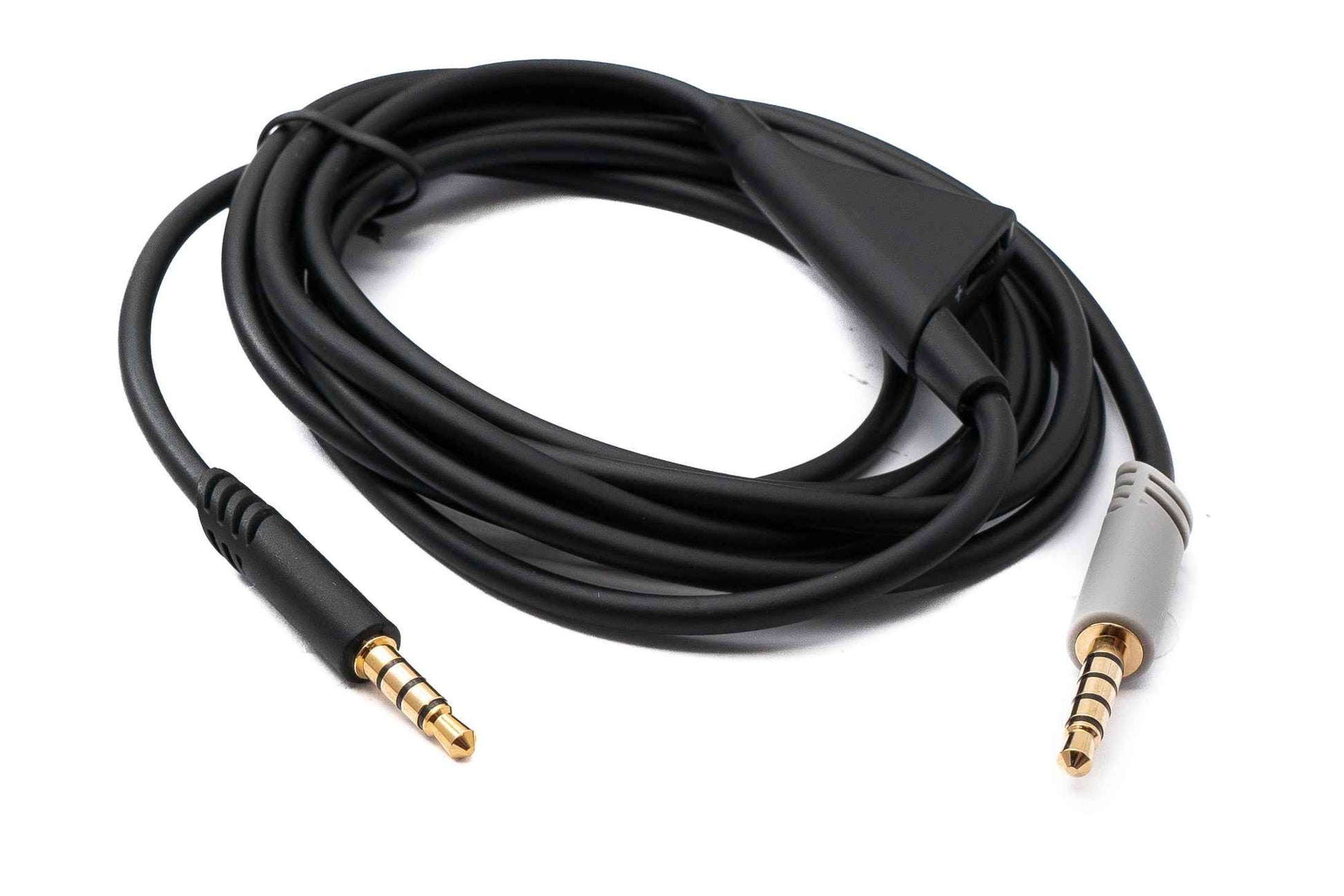 SYSTEM-S Audio Klinke Kabel 2 m 3,5 mm TRRS Stecker zu TRS Stecker Lautstärkeregler AUX Grau