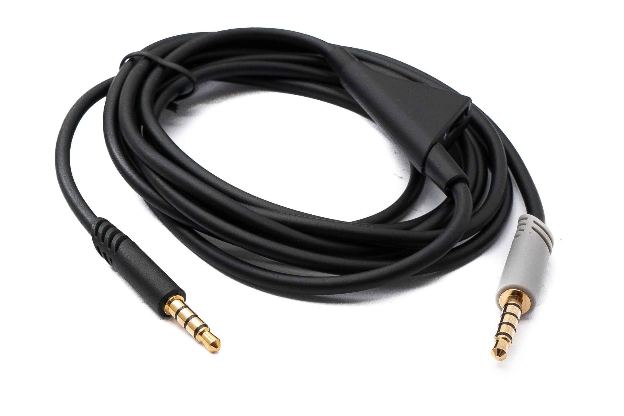 SYSTEM-S Audio Klinke Kabel 2 m 3,5 mm TRRS Stecker zu TRS Stecker Lautstärkeregler AUX Grau