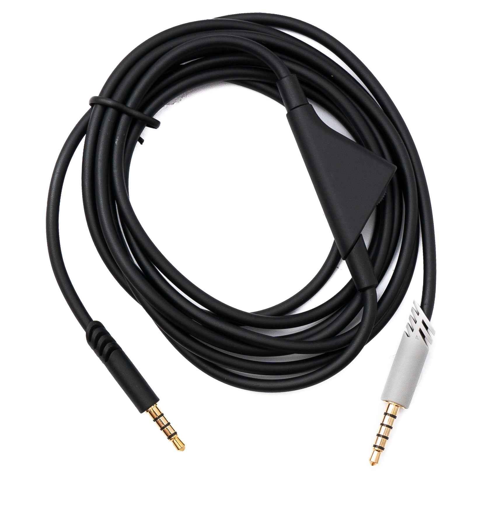 SYSTEM-S Audio Klinke Kabel 2 m 3,5 mm TRRS Stecker zu TRS Stecker Lautstärkeregler AUX Grau