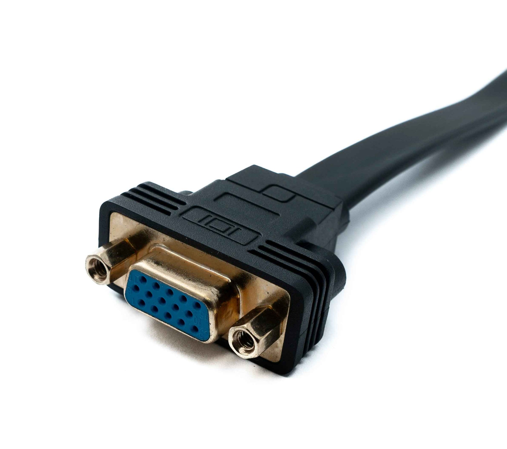 SYSTEM-S DVI D Kabel 20 cm 24+1 25 Pin Stecker zu VGA 15 Pin Buchse Flach Panel Mount Schraube Adapter