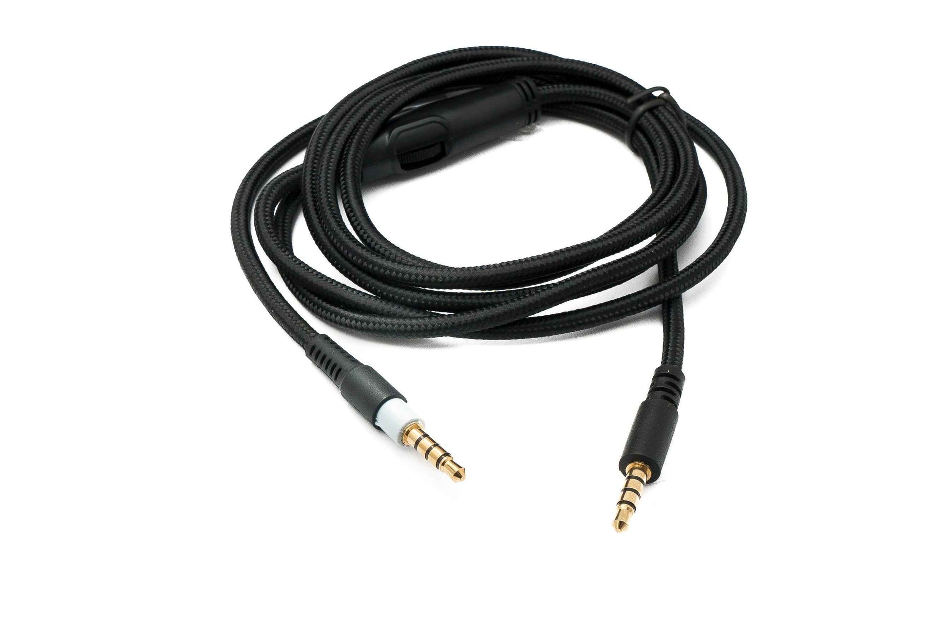 SYSTEM-S Audio Ersatz Kabel 150 cm AUX 3,5 mm Klinke geflochten Schwarz für Hyperx Cloud Mix Alpha