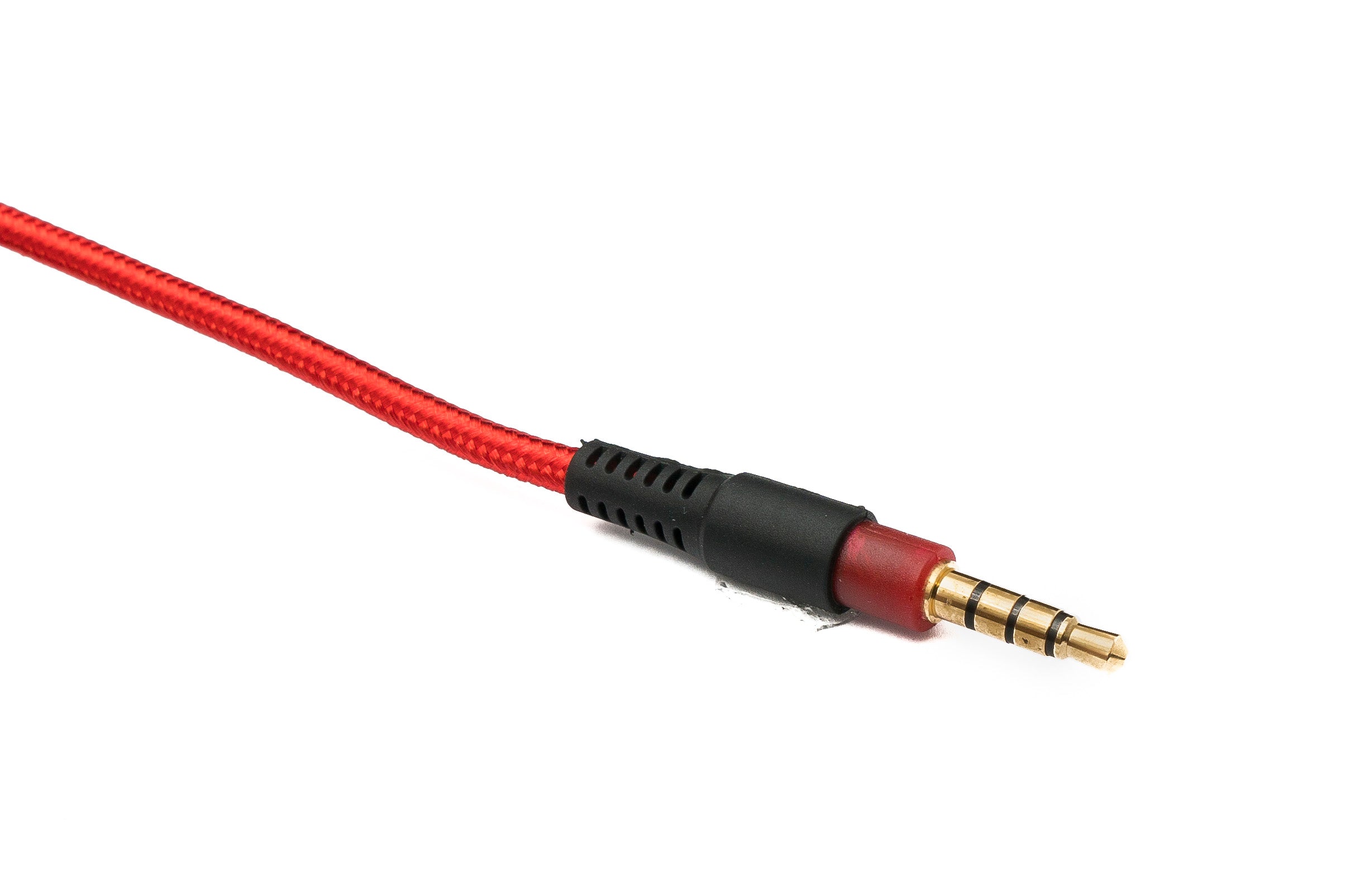 Audiokabel AUX 3,5 mm Klinke geflochten rot 150 cm Lautstärkeregler | System-S