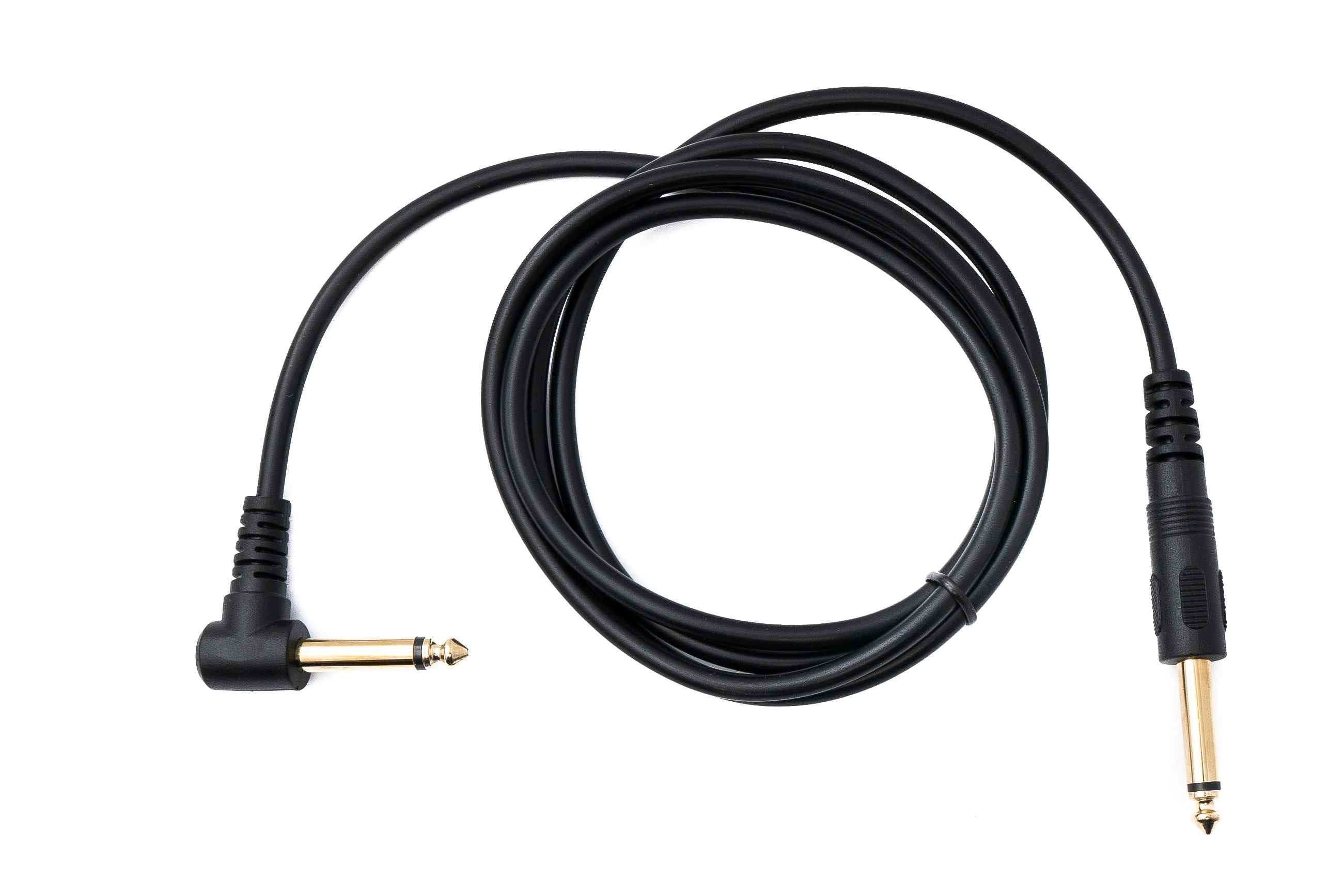 SYSTEM-S Audio Kabel 150 cm Mono TS 6.35 mm Klinke Stecker zu Stecker Winkel 1/4"