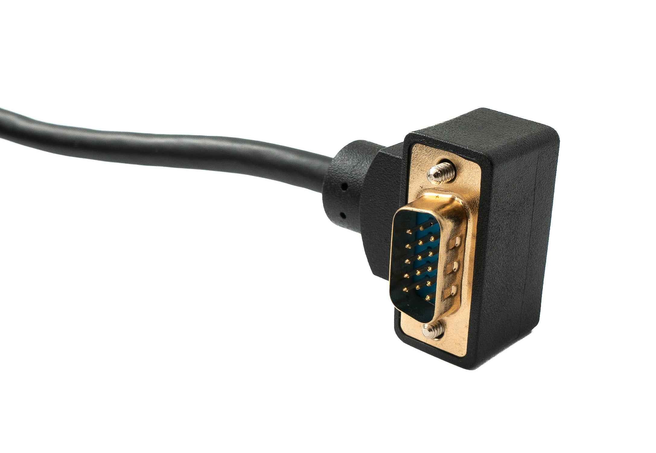 SYSTEM-S D Sub15 Kabel 150 cm HD VGA 15 Pin Stecker zu Stecker DB15 Winkel Down Angled
