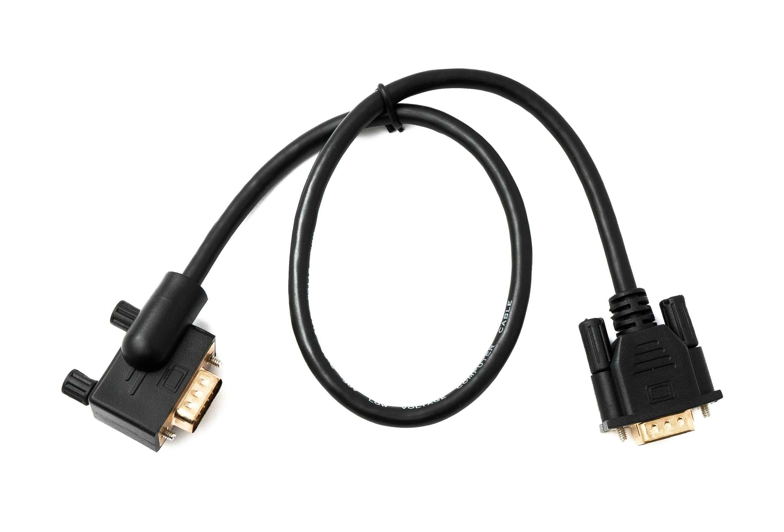 SYSTEM-S D Sub15 Kabel 50 cm HD VGA 15 Pin Stecker zu Stecker DB15 Winkel Right Angled