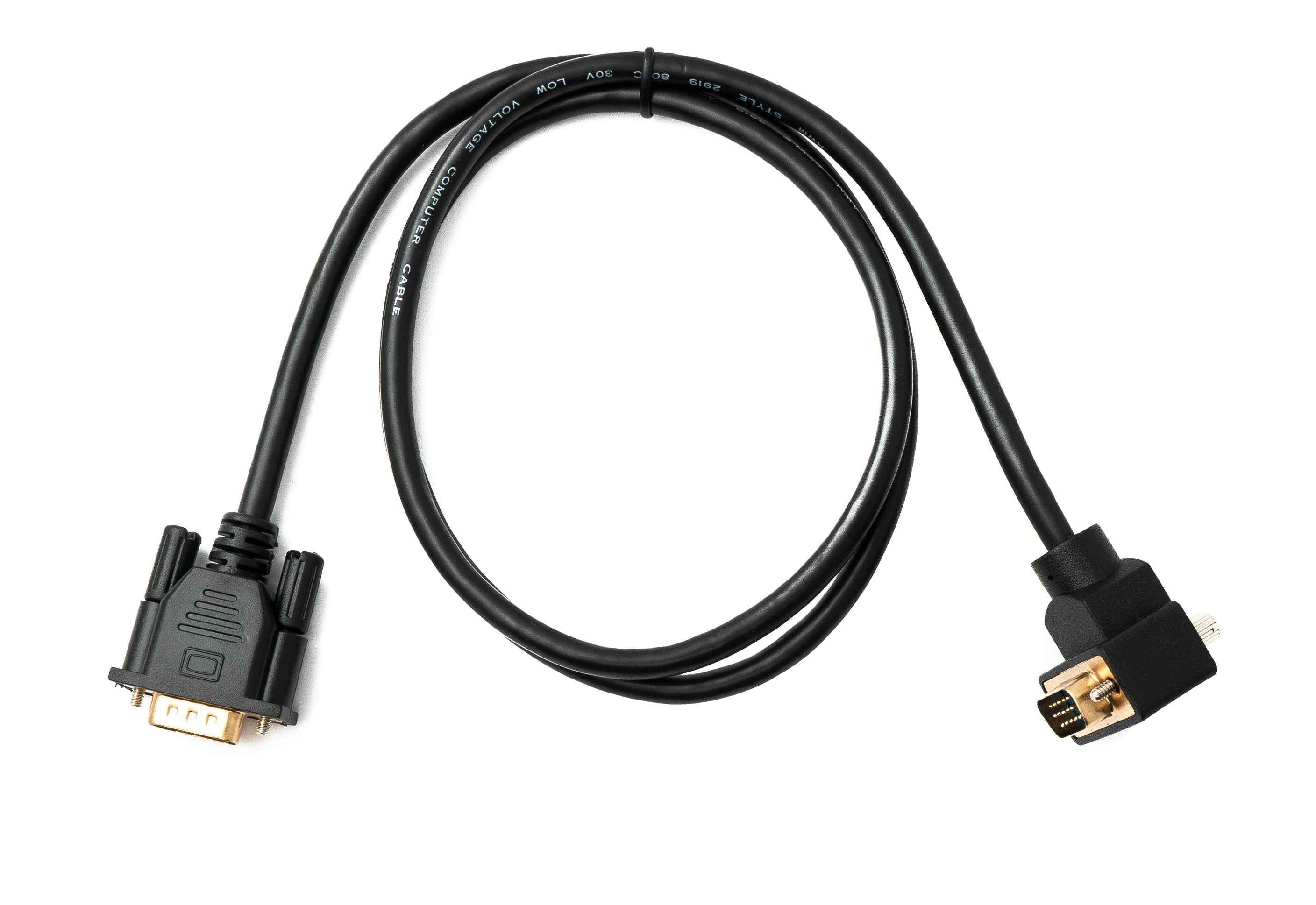 SYSTEM-S D Sub15 Kabel 100 cm HD VGA 15 Pin Stecker zu Stecker DB15 Winkel Up Angled