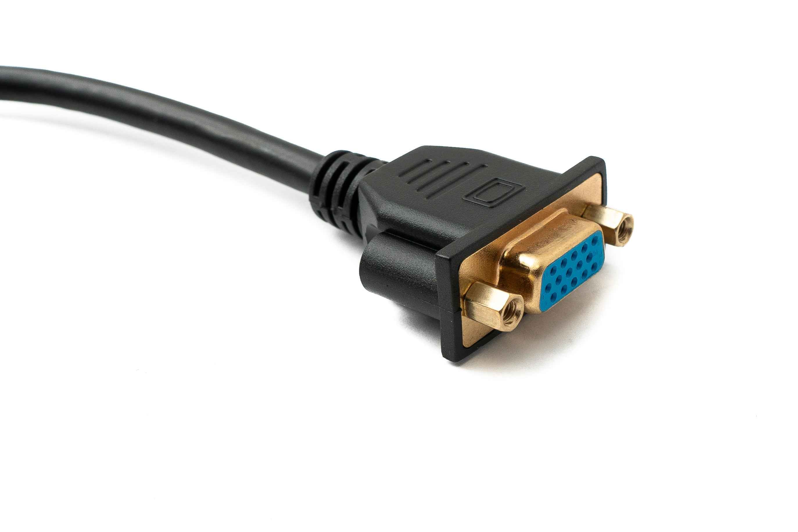 SYSTEM-S D Sub15 Kabel 100 cm HD VGA 15 Pin Stecker zu Buchse DB15 Winkel Down Angled
