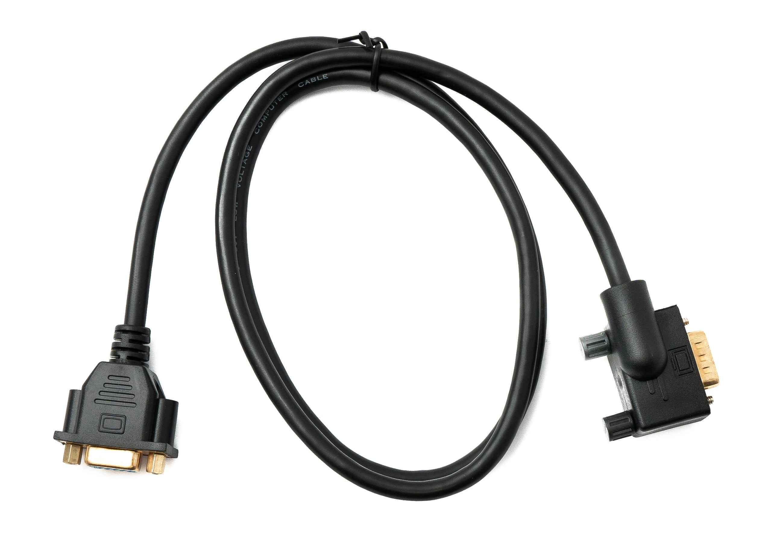 SYSTEM-S D Sub15 Kabel 100 cm HD VGA 15 Pin Stecker zu Buchse DB15 Winkel Left Angled