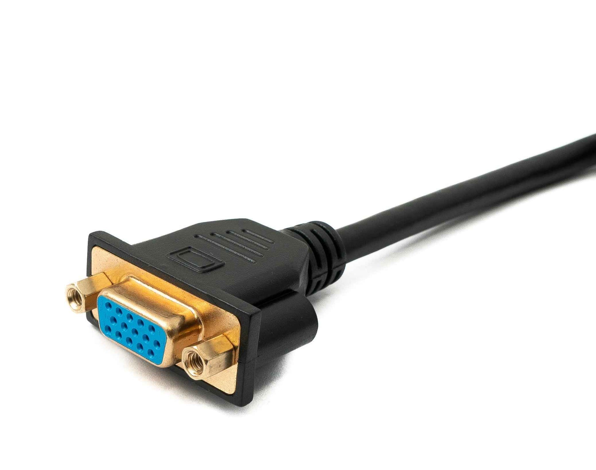 SYSTEM-S D Sub15 Kabel 50 cm HD VGA 15 Pin Stecker zu Buchse DB15 Winkel Left Angled