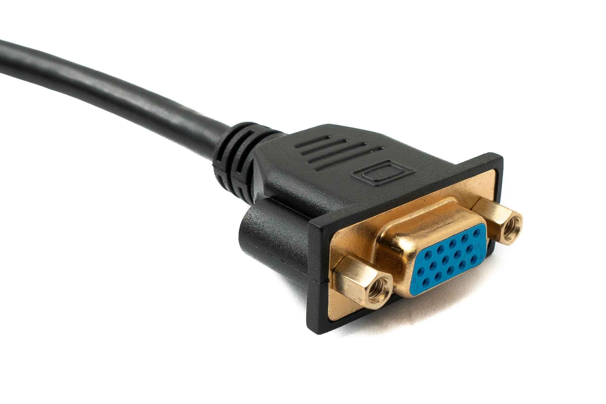 SYSTEM-S D Sub15 Kabel 100 cm HD VGA 15 Pin Stecker zu Buchse DB15 Winkel Right Angled