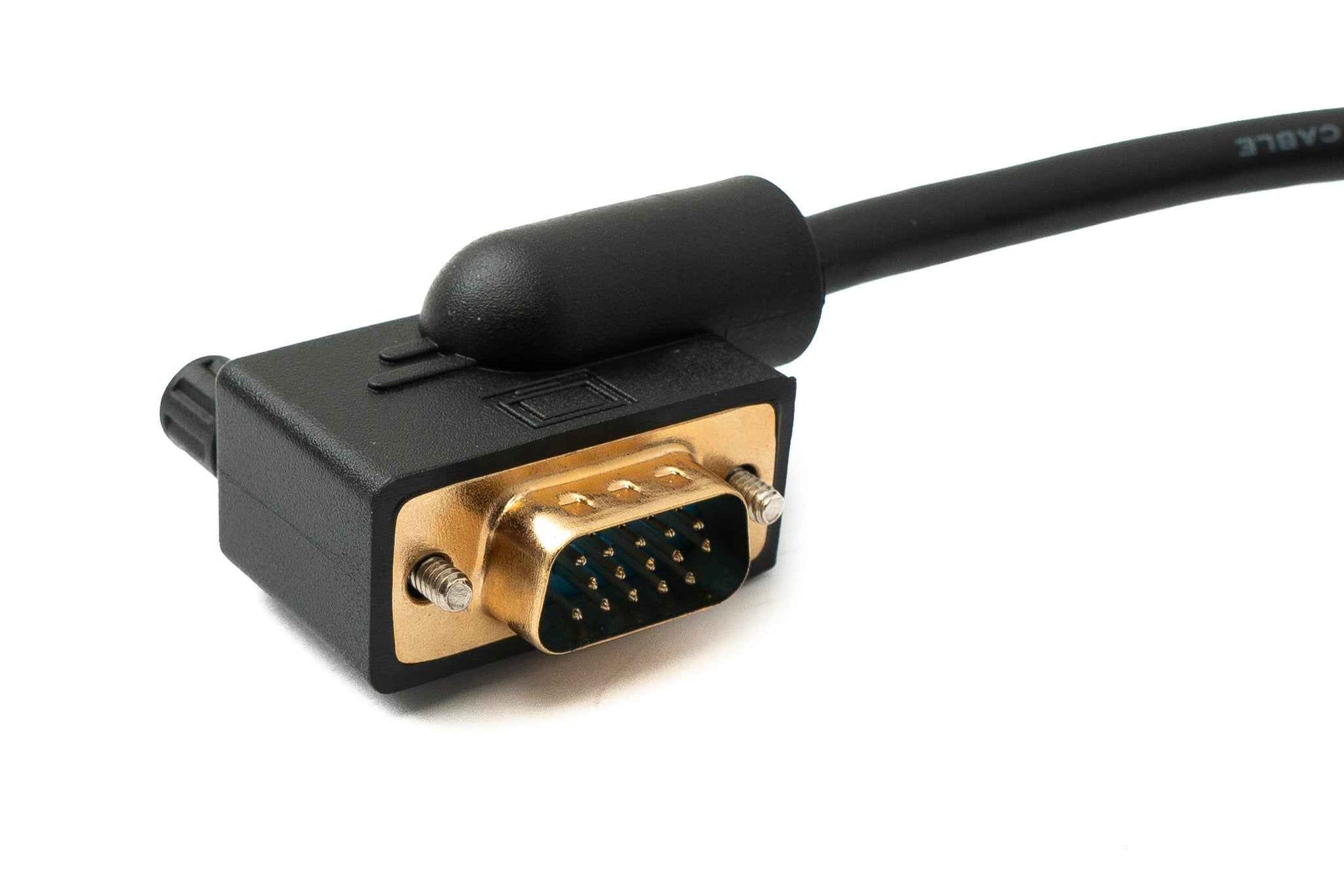 SYSTEM-S D Sub15 Kabel 100 cm HD VGA 15 Pin Stecker zu Buchse DB15 Winkel Right Angled