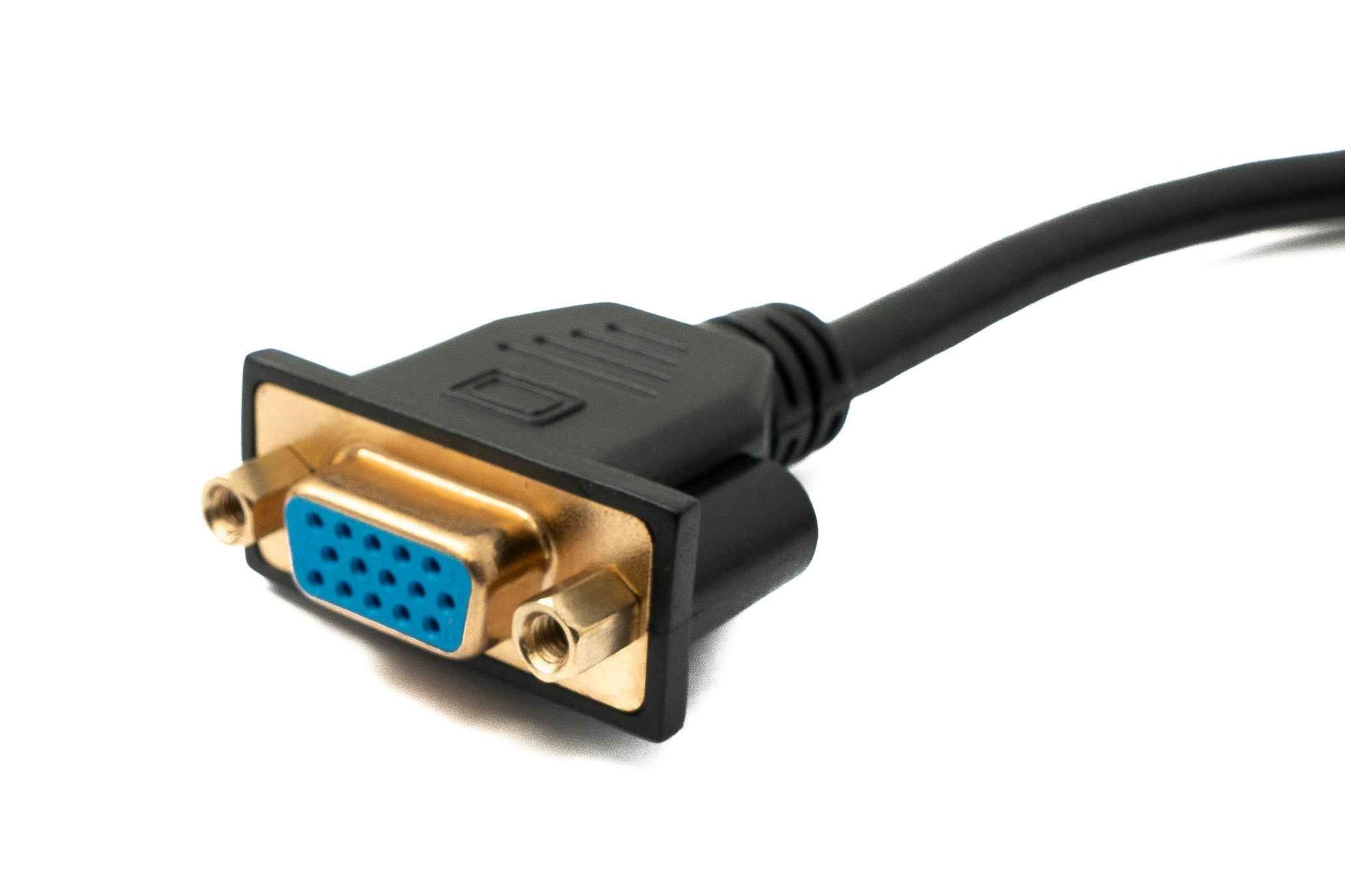 SYSTEM-S D Sub15 Kabel 50 cm HD VGA 15 Pin Stecker zu Buchse DB15 Winkel Right Angled