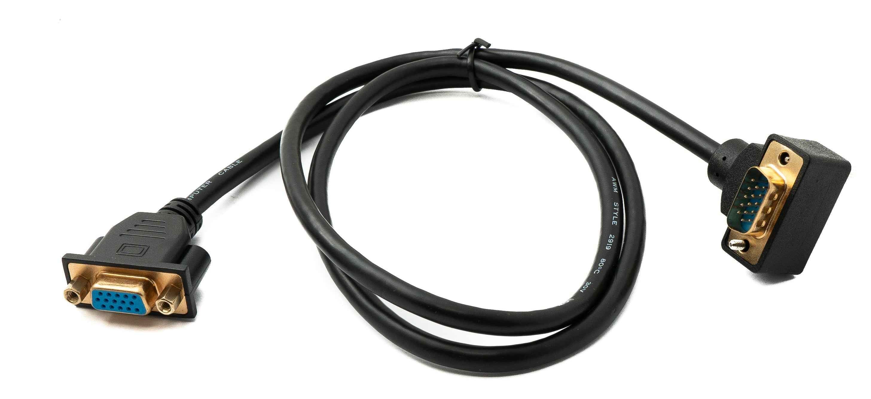 SYSTEM-S D Sub15 Kabel 100 cm HD VGA 15 Pin Stecker zu Buchse DB15 Winkel Up Angled