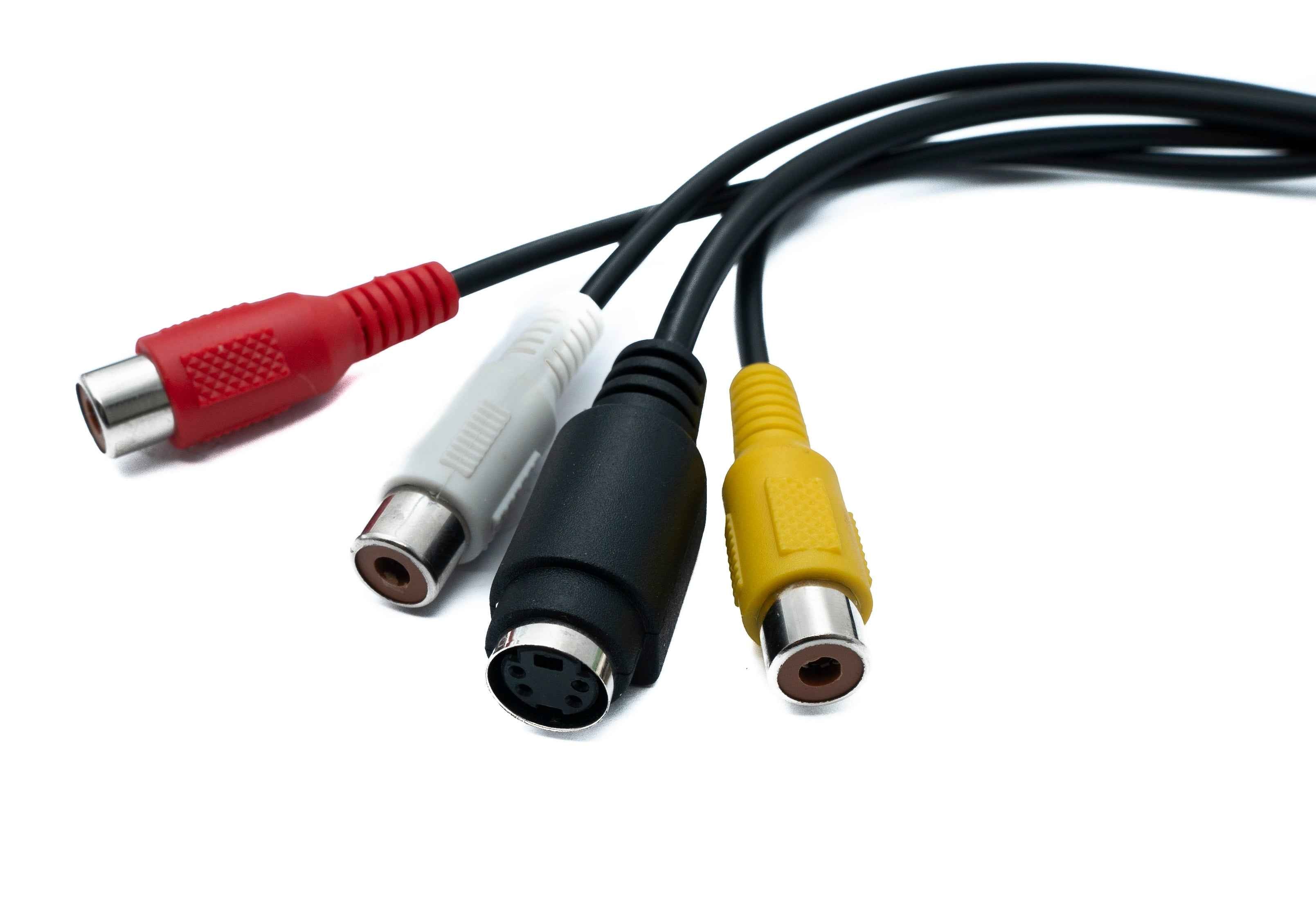 SYSTEM-S 2 in 1 VGA Kabel 20 cm Stecker zu S-Video Buchse & Cinch 3 RCA Composite Buchse
