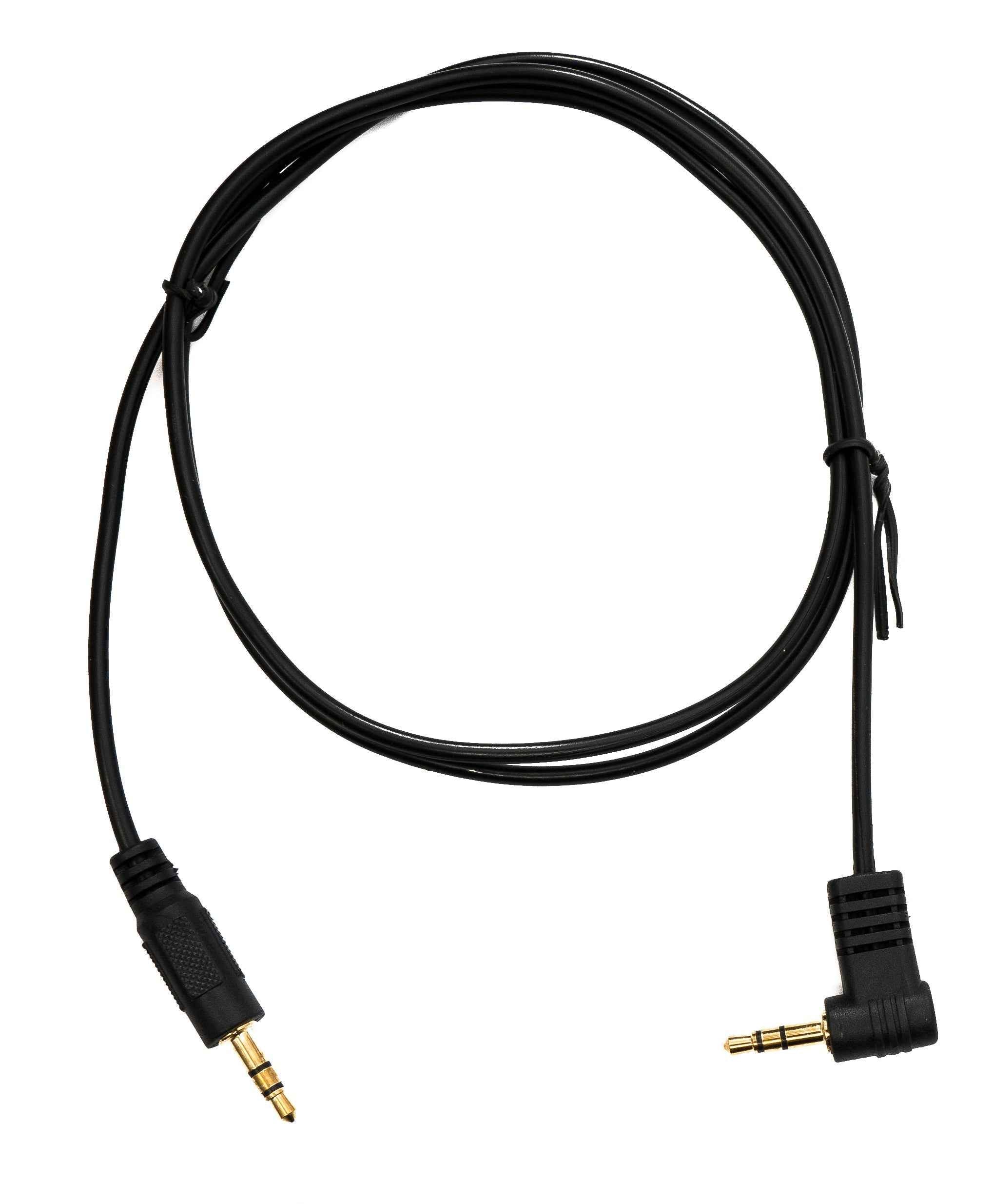 SYSTEM-S Audio Klinke Kabel 100 cm 3,5 mm TRS Stecker zu Stecker Winkel AUX Schwarz