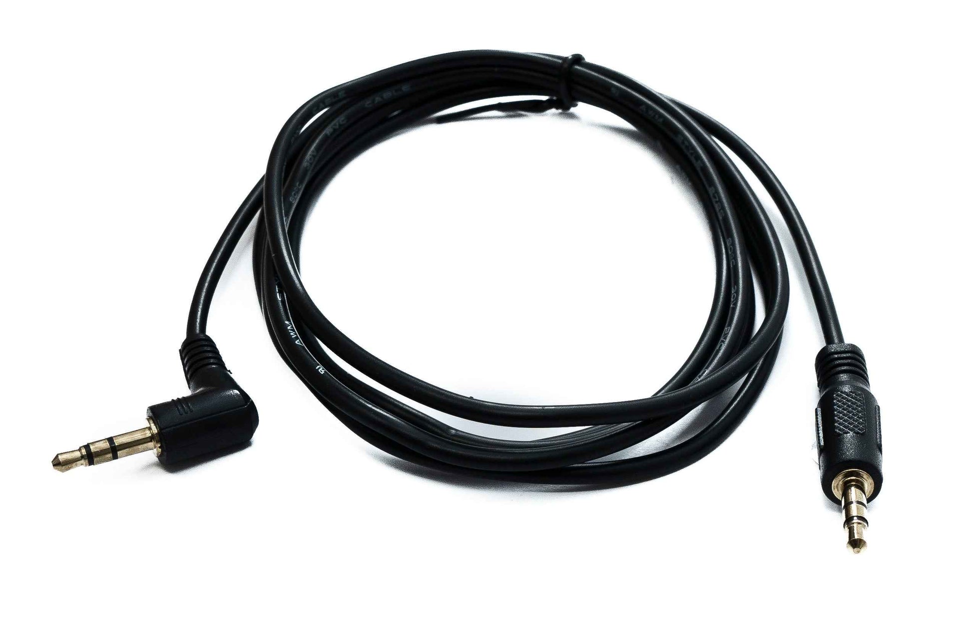 SYSTEM-S Audio Klinke Kabel 180 cm 3,5 mm TRS Stecker zu Stecker Winkel AUX Schwarz