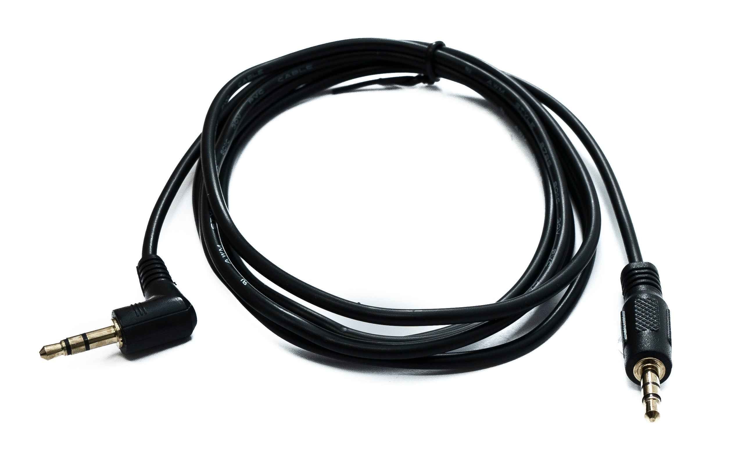 SYSTEM-S Audio Klinke Kabel 180 cm 3,5 mm TRS Stecker zu Stecker Winkel AUX Schwarz