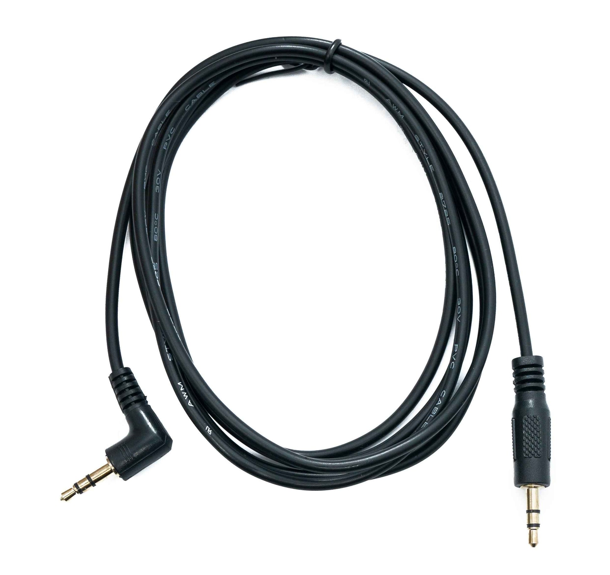 SYSTEM-S Audio Klinke Kabel 180 cm 3,5 mm TRS Stecker zu Stecker Winkel AUX Schwarz