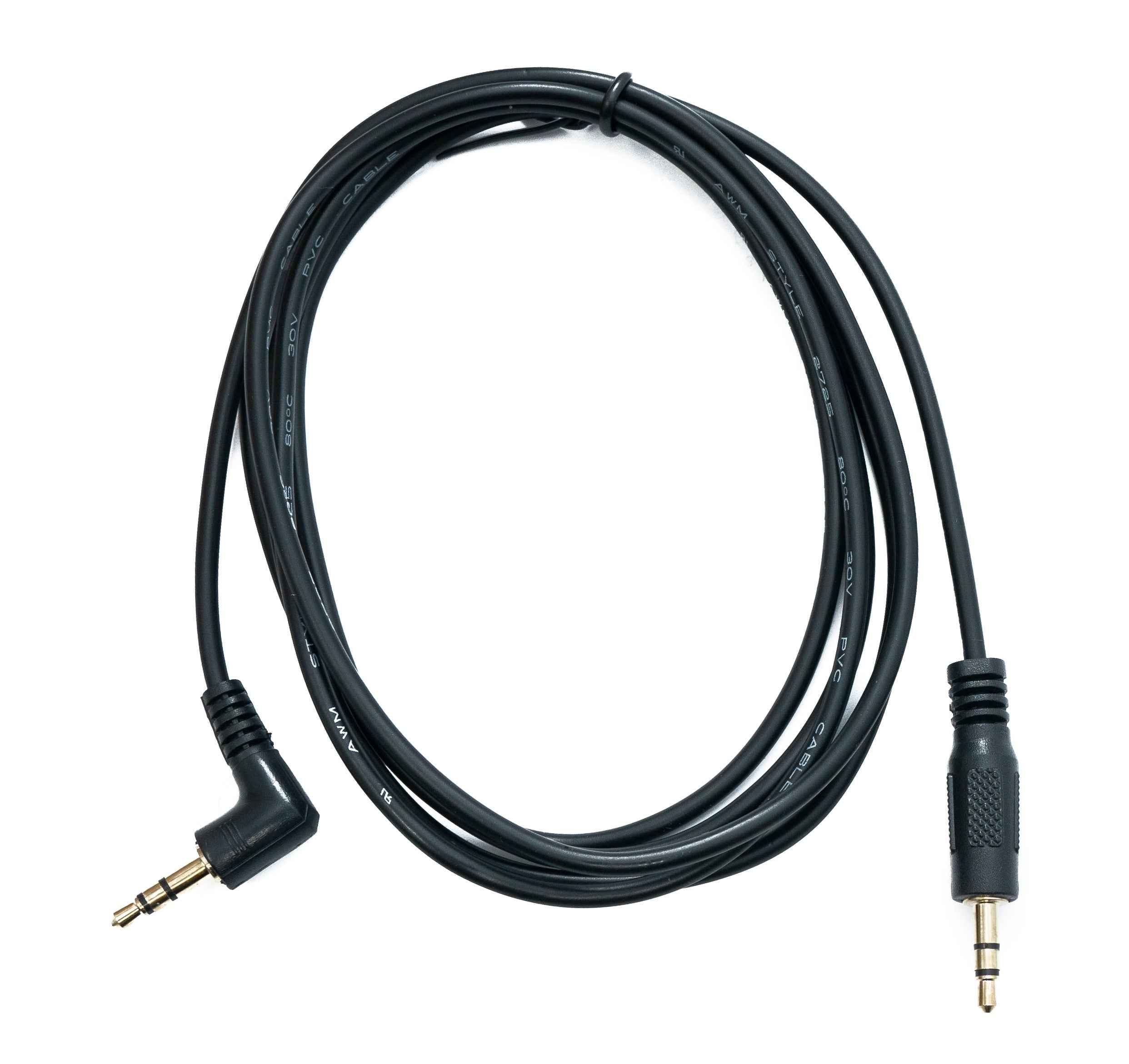 SYSTEM-S Audio Klinke Kabel 180 cm 3,5 mm TRS Stecker zu Stecker Winkel AUX Schwarz