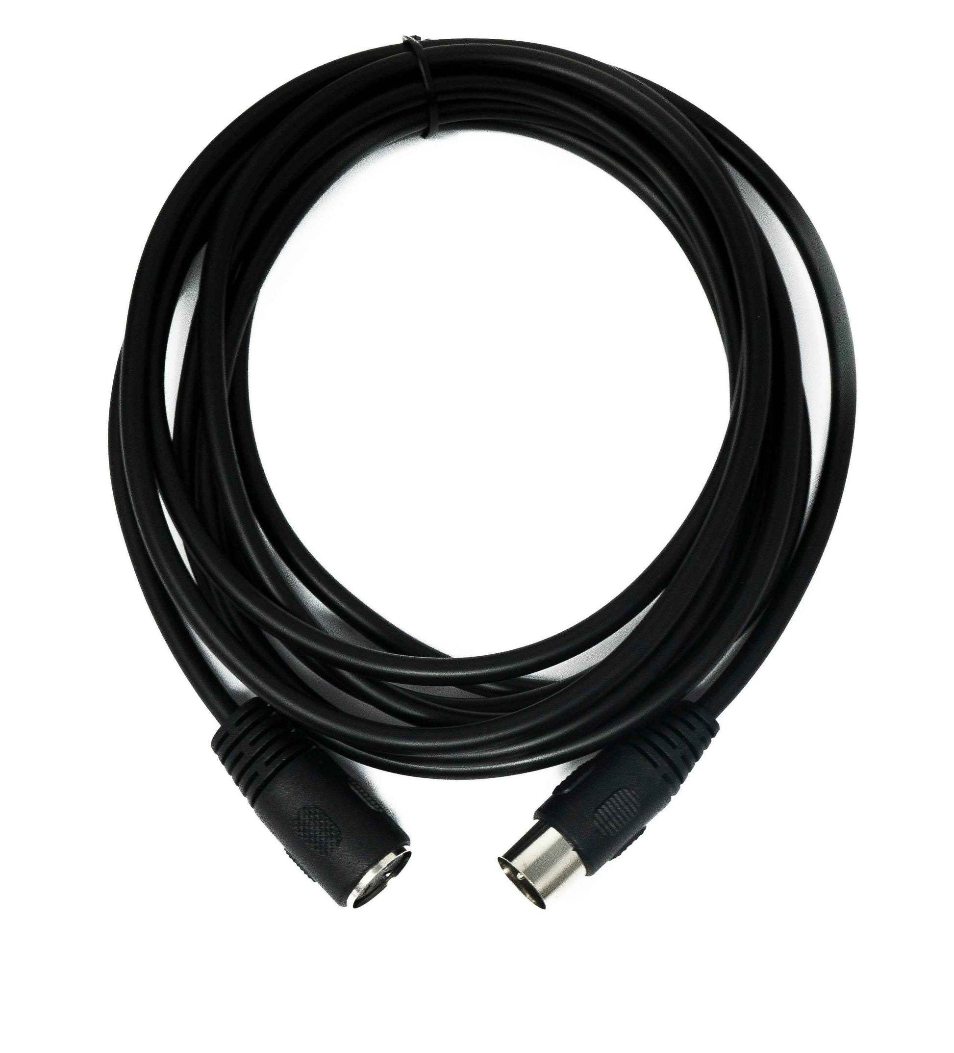 SYSTEM-S S-Video Kabel 3 m Din 3 Pin Stecker zu Buchse in Schwarz