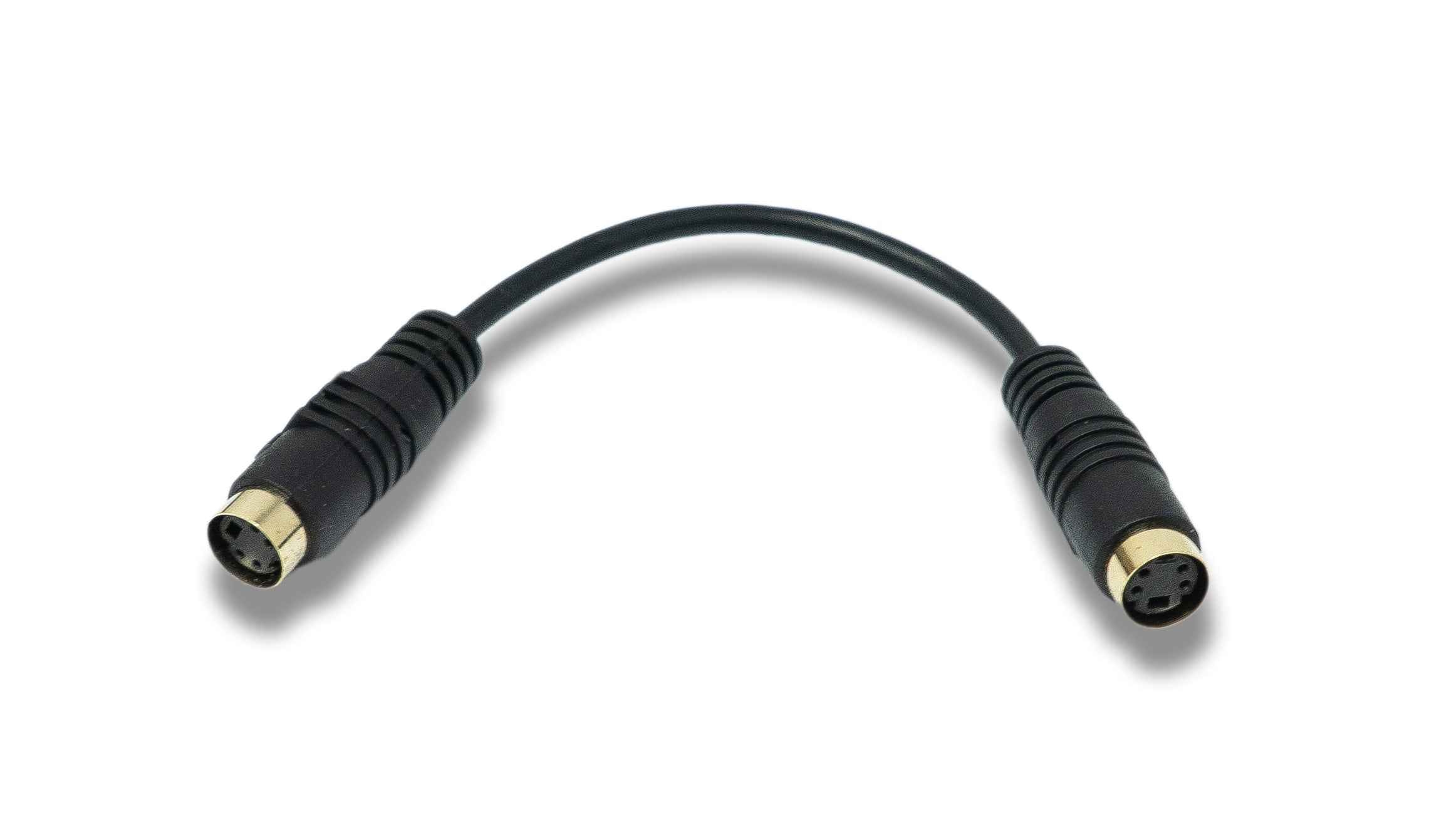 SYSTEM-S S-Video Kabel 15 cm Mini Din 4 Pin Buchse zu Buchse in Schwarz