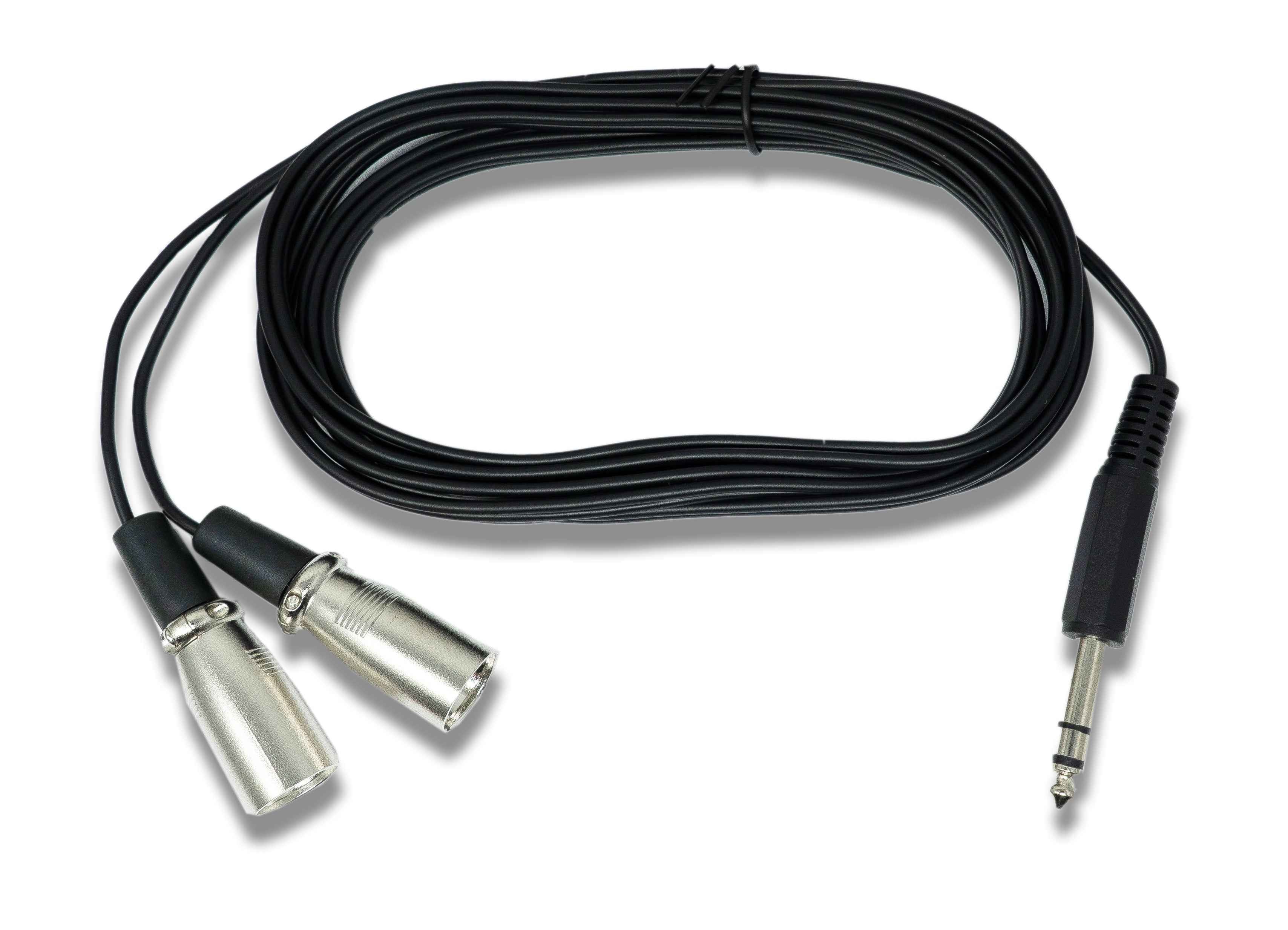 SYSTEM-S Audio Y Kabel 3 m AUX 6,35 mm TRS Stecker zu 2x XLR 3 polig Stecker