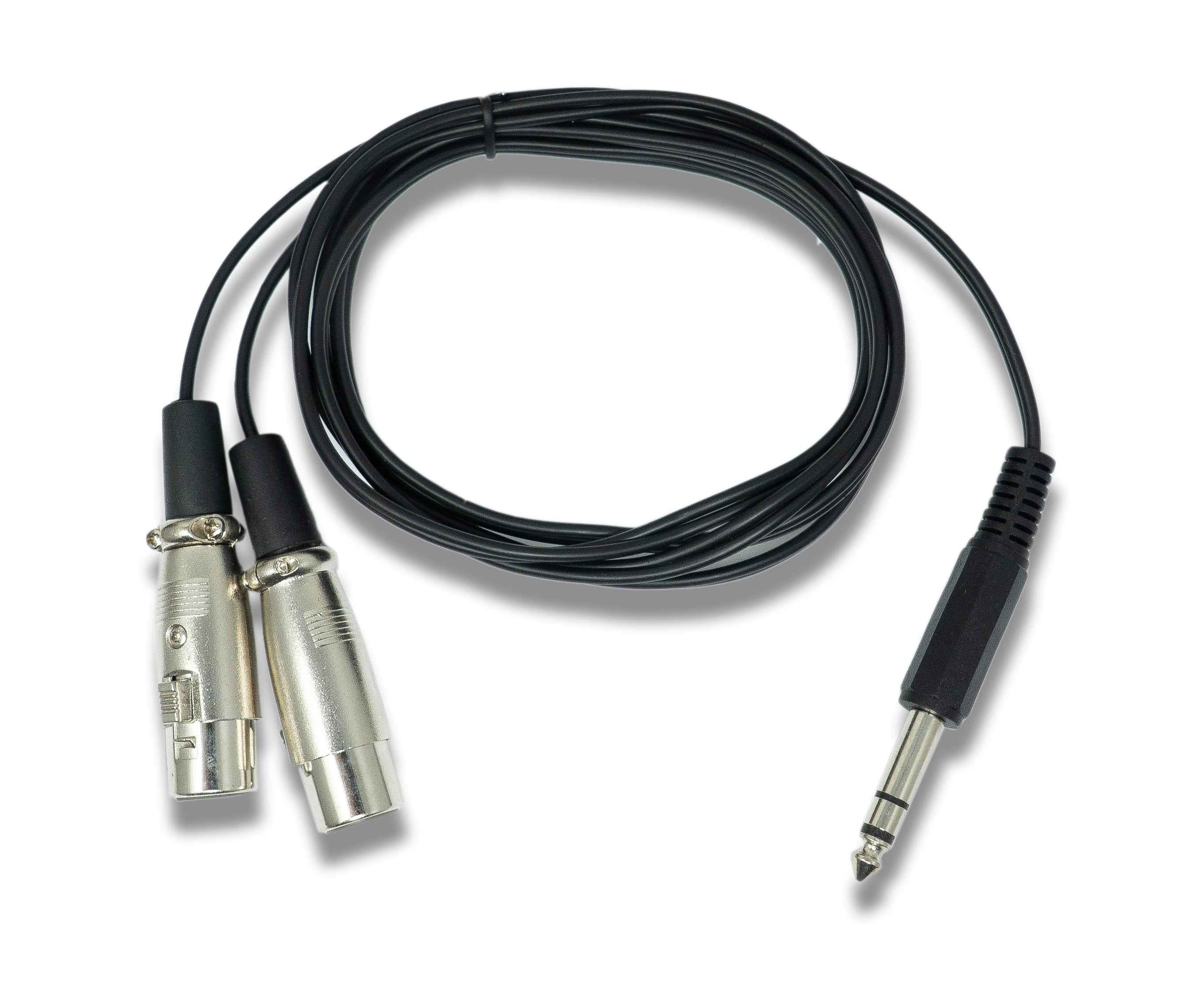 SYSTEM-S Audio Y Kabel 180 cm AUX 6,35 mm TRS Stecker zu 2x XLR 3 polig Buchse