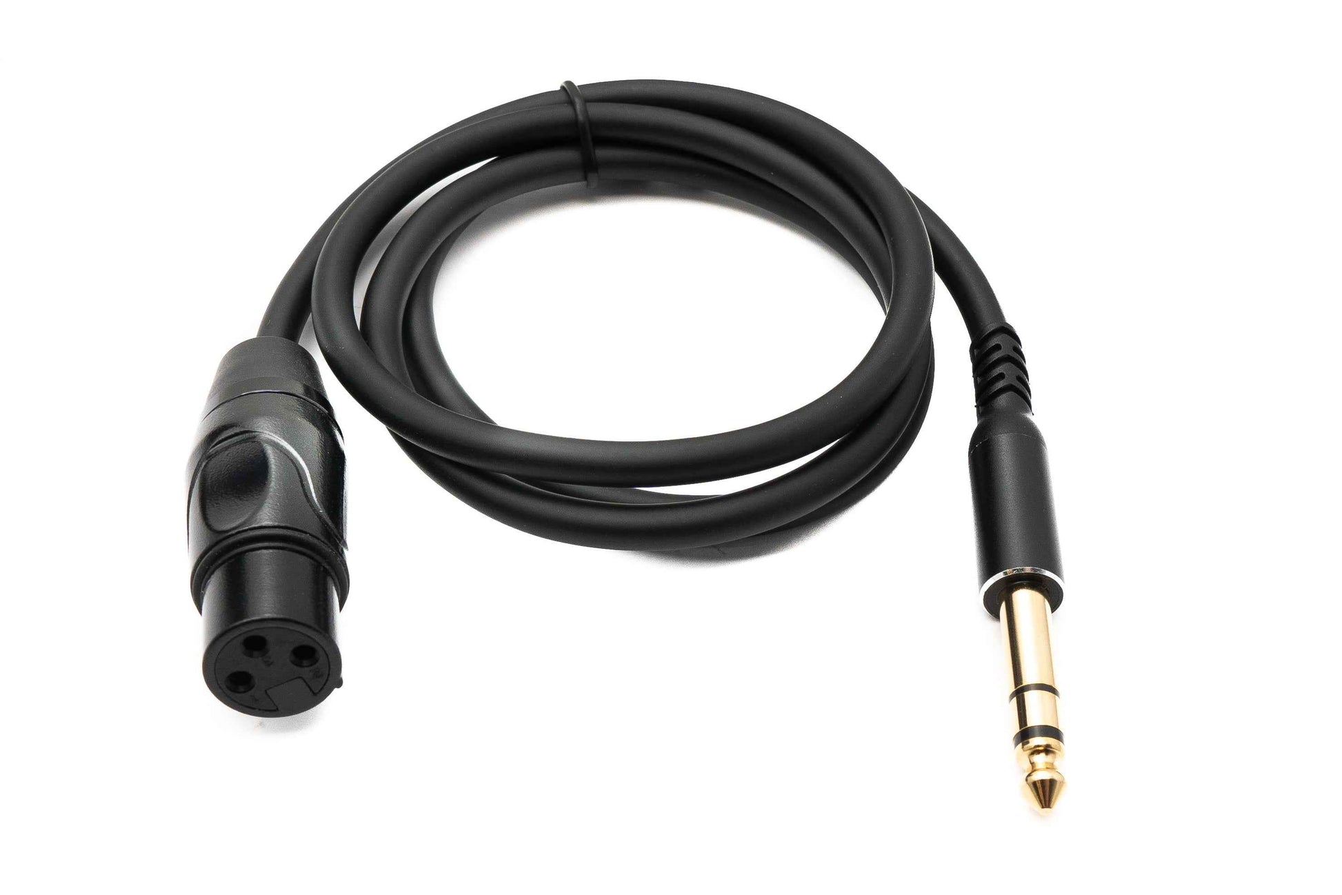 SYSTEM-S Audio Kabel 100 cm 6.35 mm Klinke Stecker zu XLR 3 Pin Buchse in Schwarz