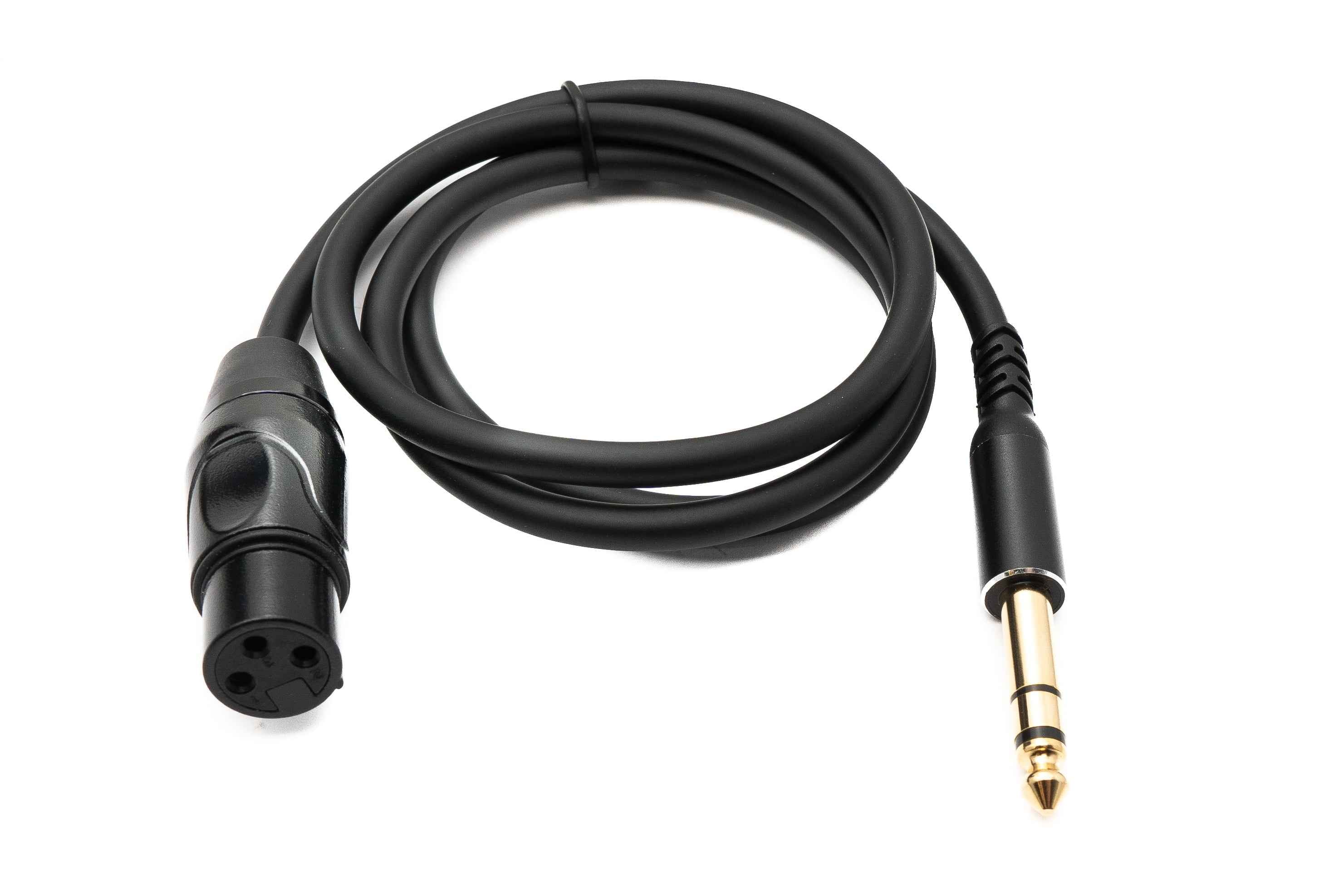 SYSTEM-S Audio Kabel 100 cm 6.35 mm Klinke Stecker zu XLR 3 Pin Buchse in Schwarz
