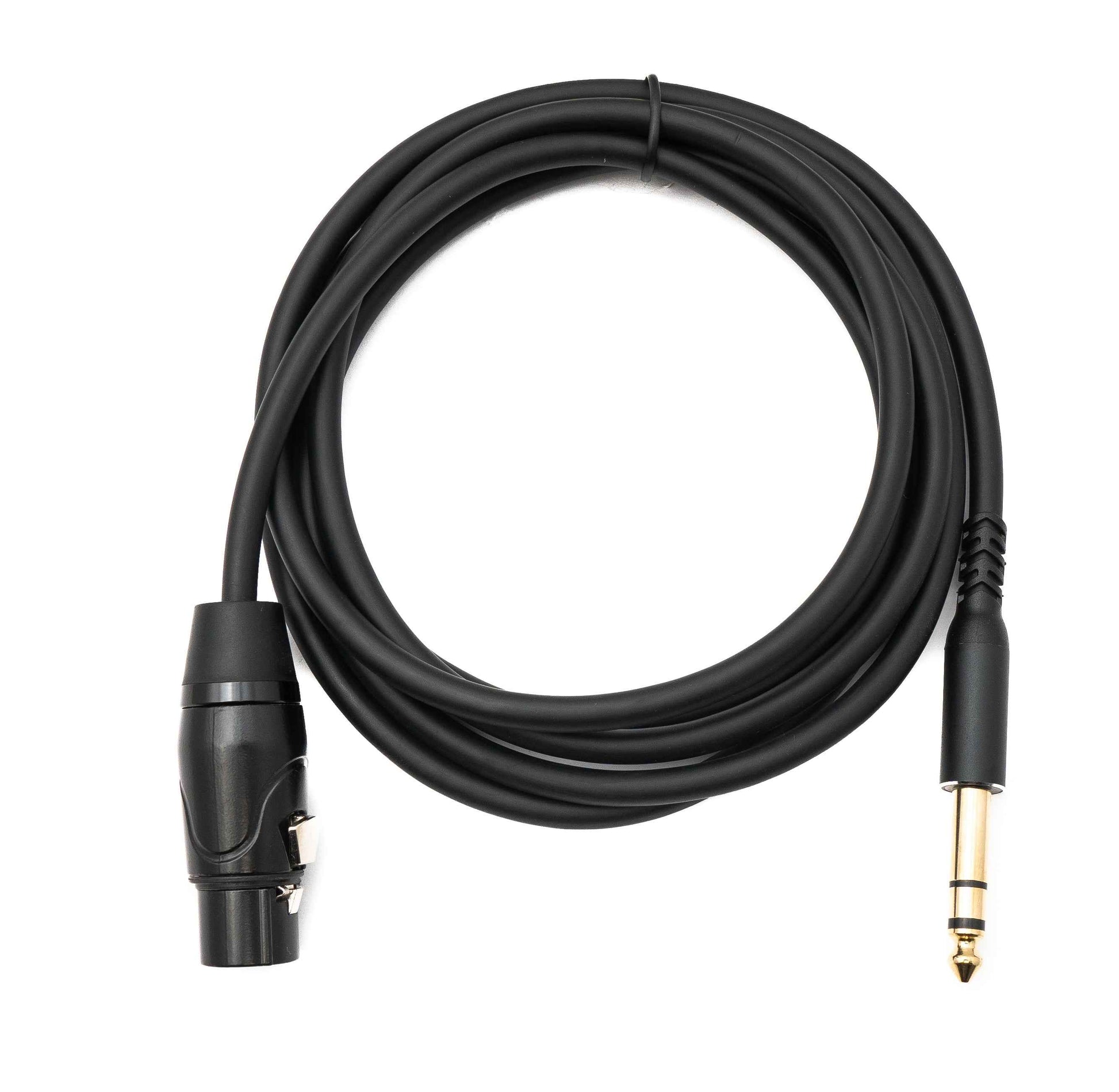 SYSTEM-S Audio Kabel 2 m 6.35 mm Klinke Stecker zu XLR 3 Pin Buchse in Schwarz