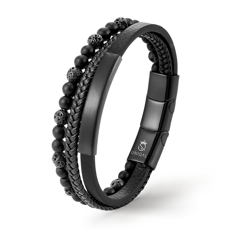 J'ADORE LAVA Armband aus schwarzem Leder - Bild 1