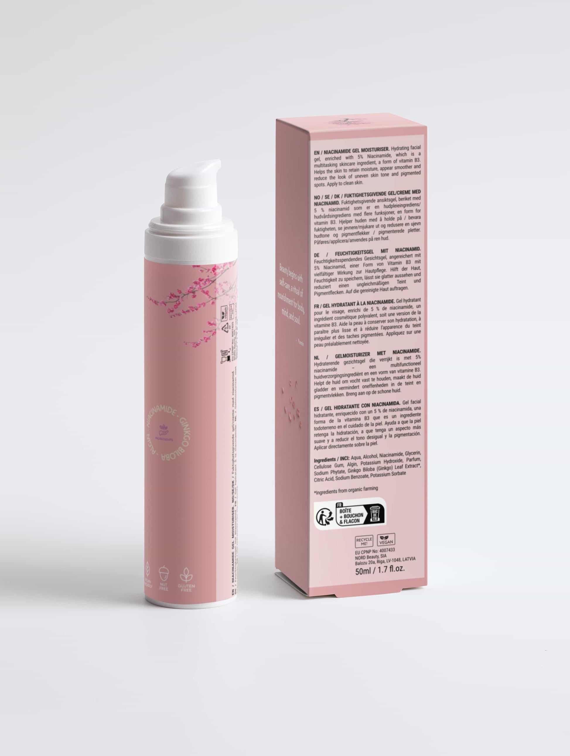 Purenin Niacinamide Gel Moisturiser, Feuchtigkeitsgel mit Niacinamid für strahlende Haut