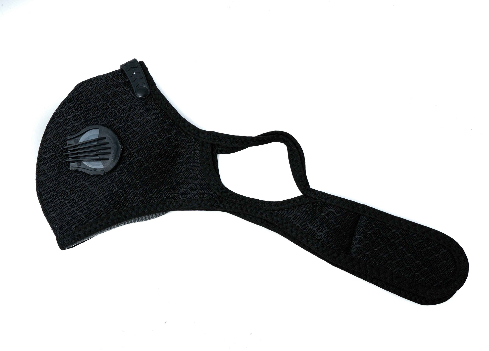 SYSTEM-S Staub Maske austauschbarer Aktivkohle Filter Nylon für Outdoor Jogging Schwarz