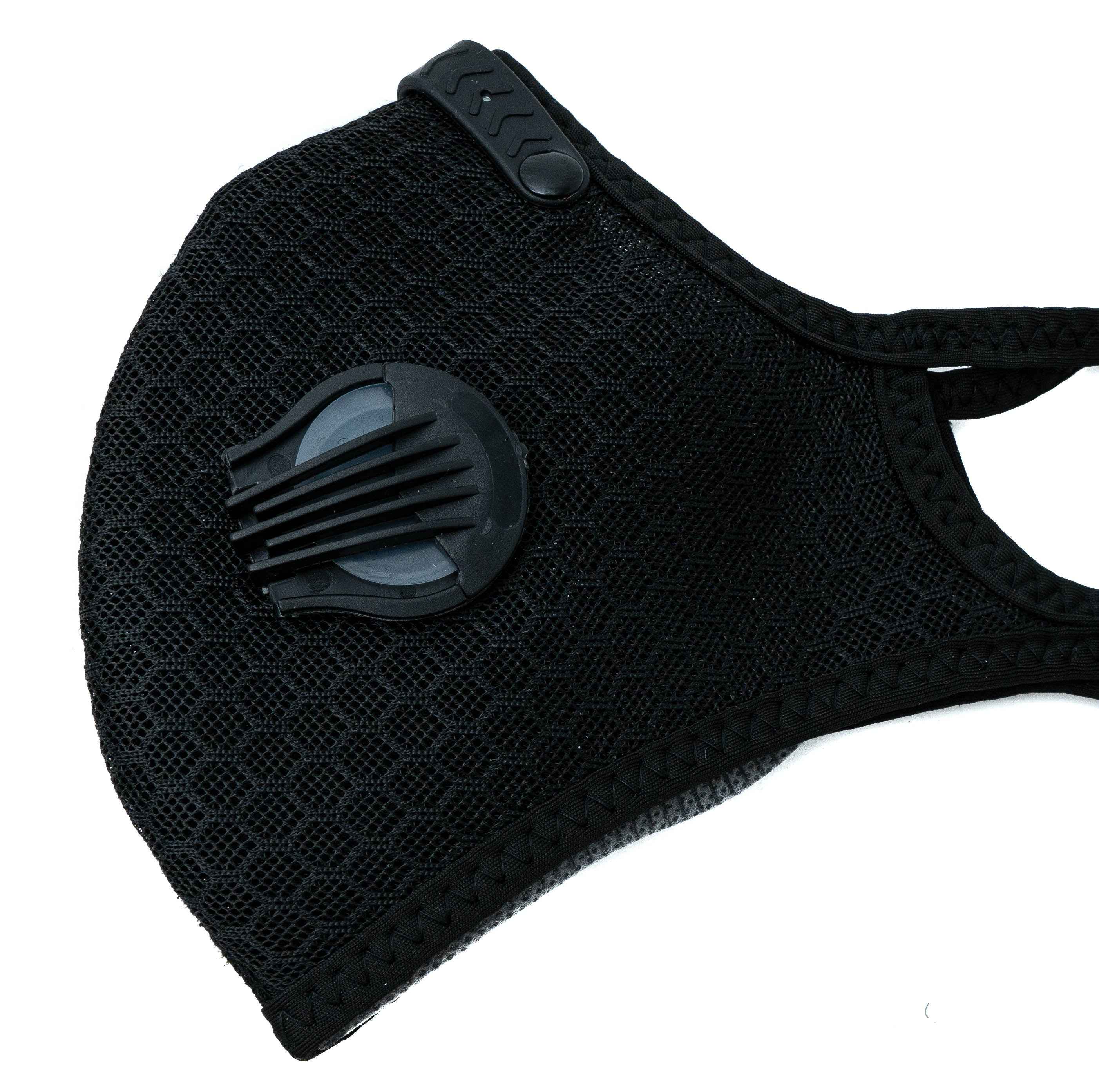 SYSTEM-S Staub Maske austauschbarer Aktivkohle Filter Nylon für Outdoor Jogging Schwarz