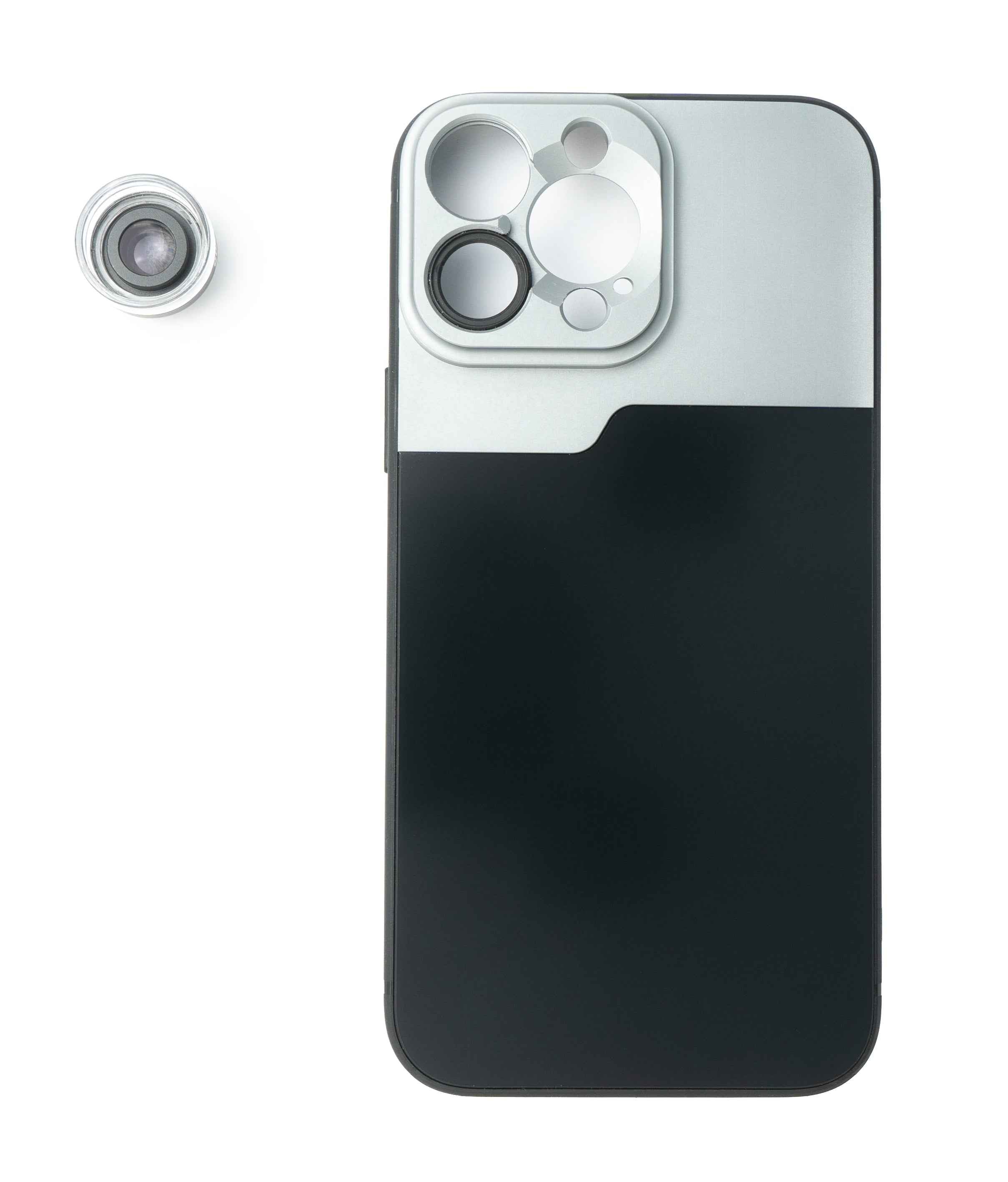 SYSTEM-S Makro Linse 30x Mikroskop Filter mit Hülle in Schwarz für iPhone 13 Pro Max
