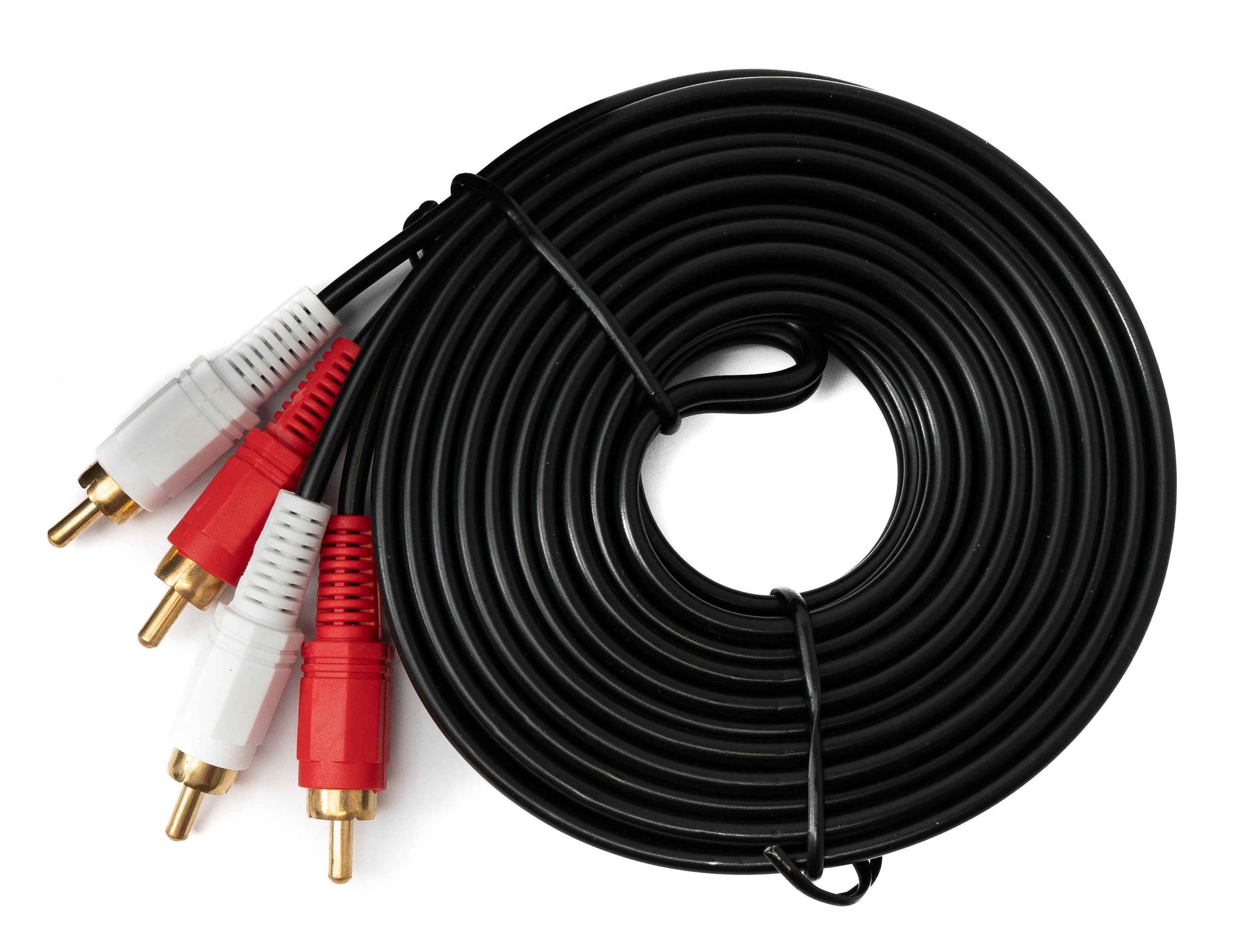 SYSTEM-S Cinch 2 RCA Kabel 5 m Stecker zu Stecker Stereo AV in Schwarz